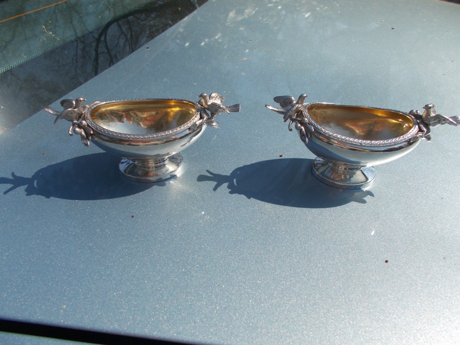 Gorham Pair of Coin Silver Figural Master Salts, Providence, RI.