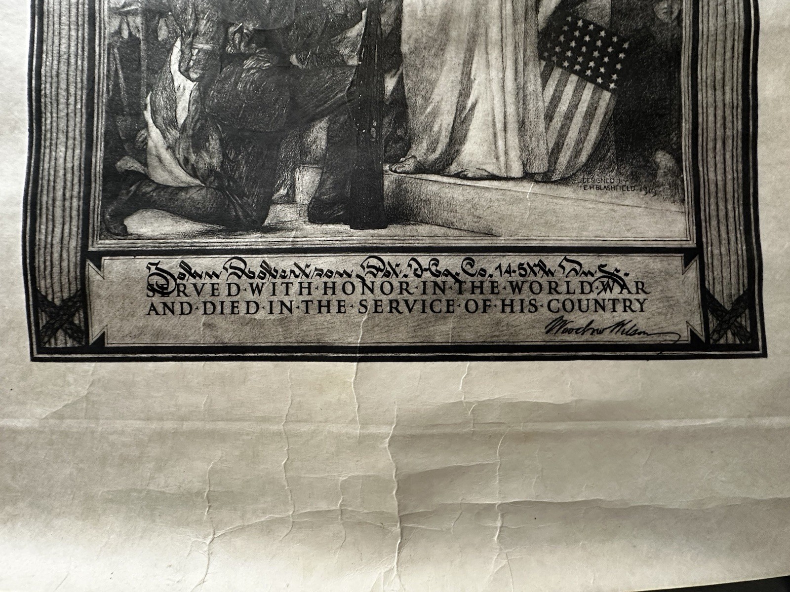 WWI KIA 6-Doc Set Pershing Hand Signed 145th Infantry Belgium 1918