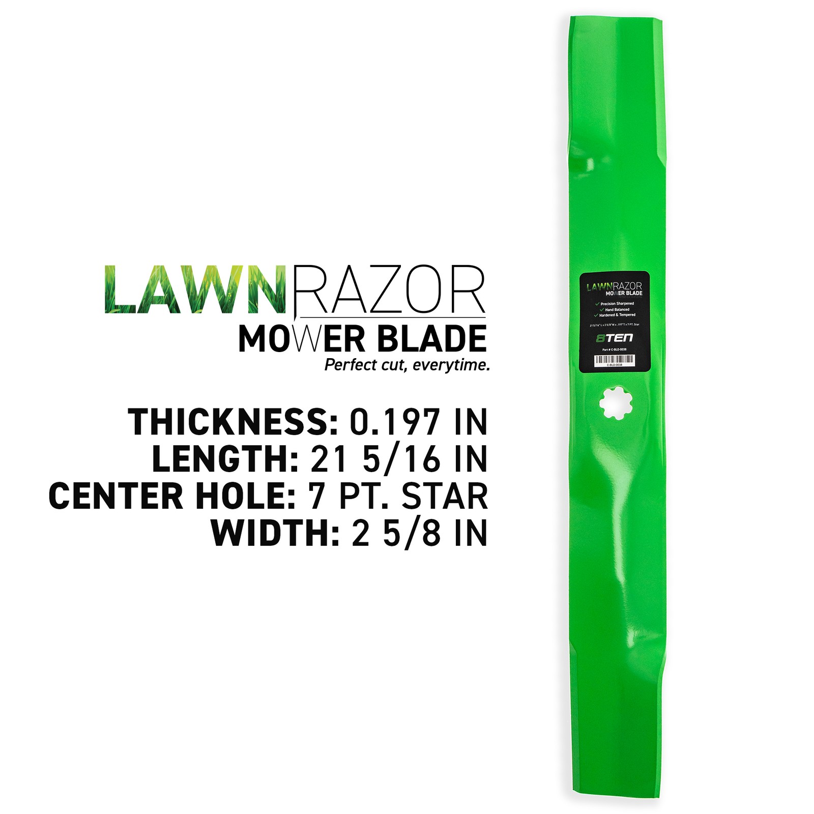 LawnRAZOR High Lift Mower Blade for John Deere D110 LA105 125 D100 LA115 2-Pack