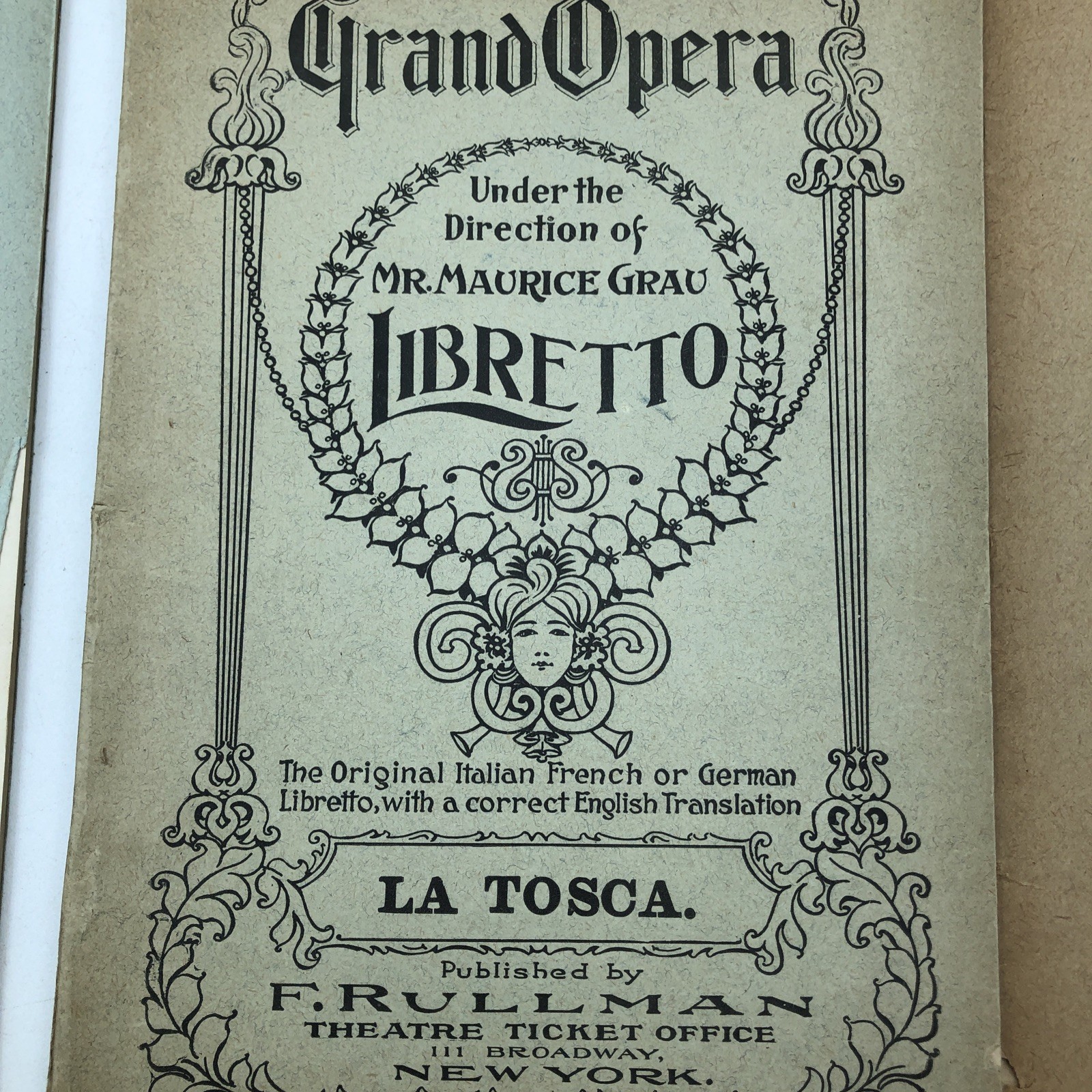 Grand Opera Librettos Program Lot 5 - Mona, Carmen, Lake, La Tosca, Rigoletto