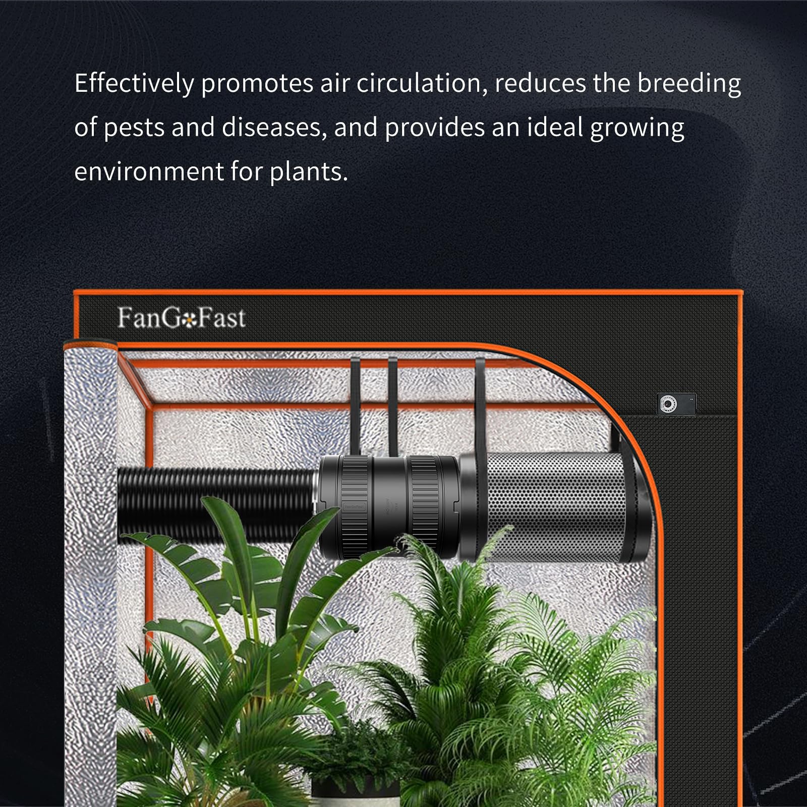 6 Inch Inline Duct Fan 345CFM with Stepless Speed Control, New