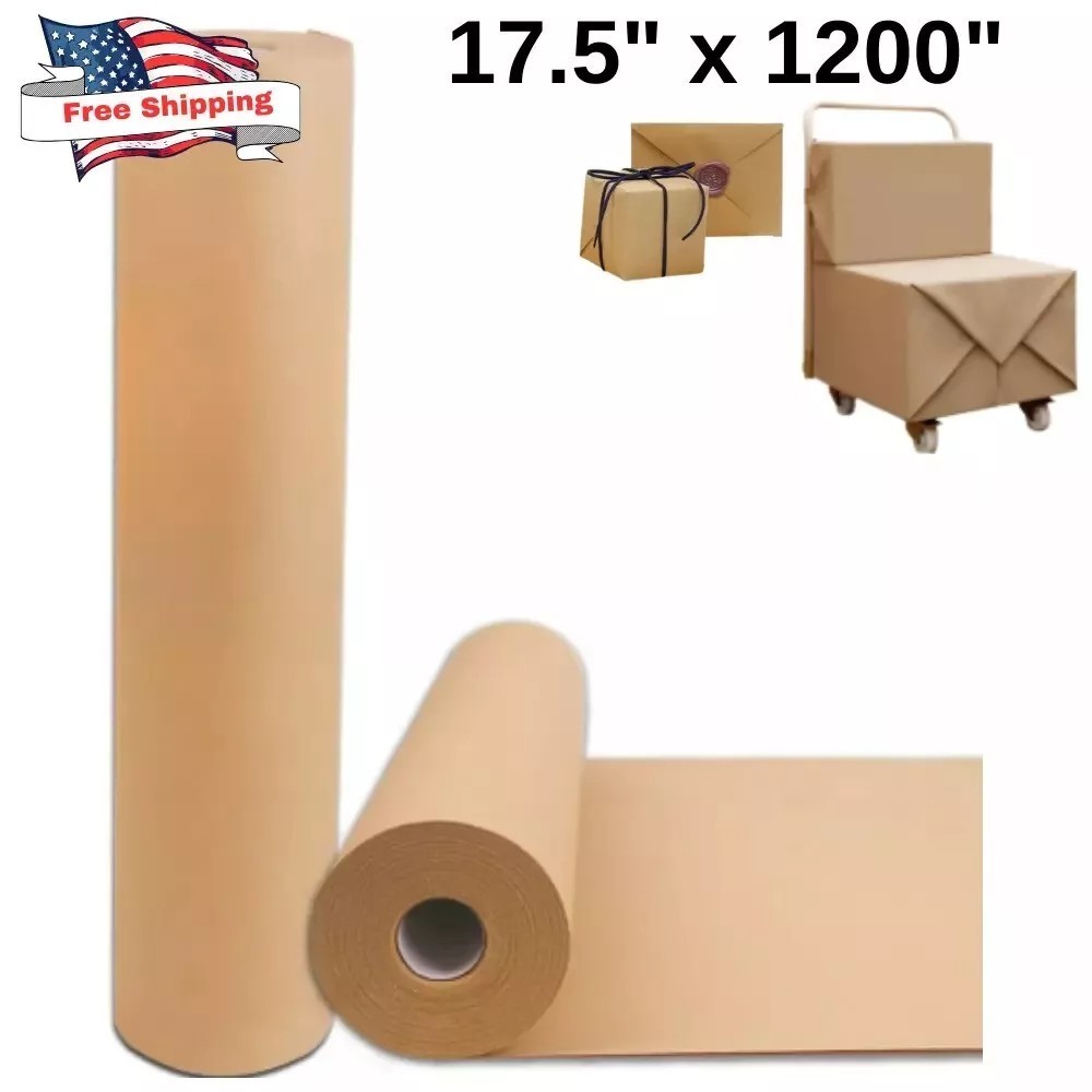 17.5" x 1200'' Brown Kraft Paper 50 lb Basis Thick Roll Packaging Shipping NEW**