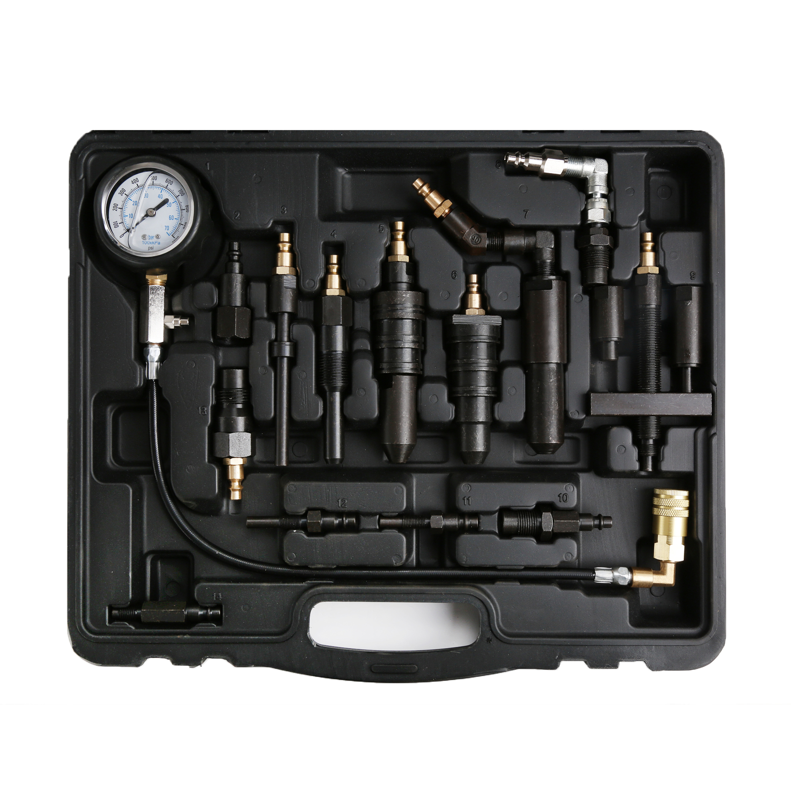 Diesel Engine Compression Pressure Tester Tool For FORD CUMMINS DETROIT 1000 Psi