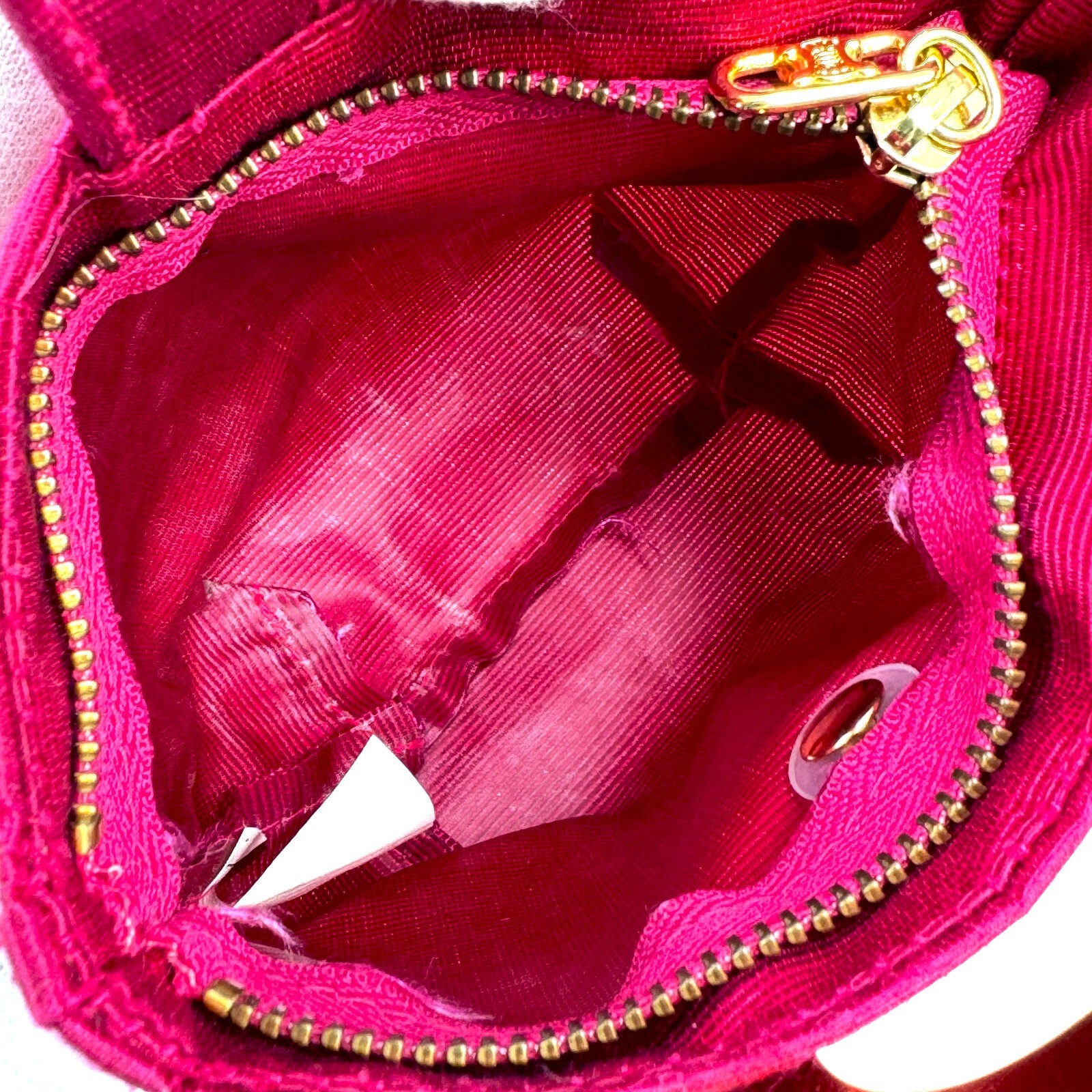 CELINE Circle Pouch Nylon Pink Authentic