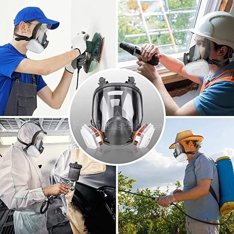 US Full Face Gas Mask Painting Spraying Respirator w/Filters for 6800 Facepiece