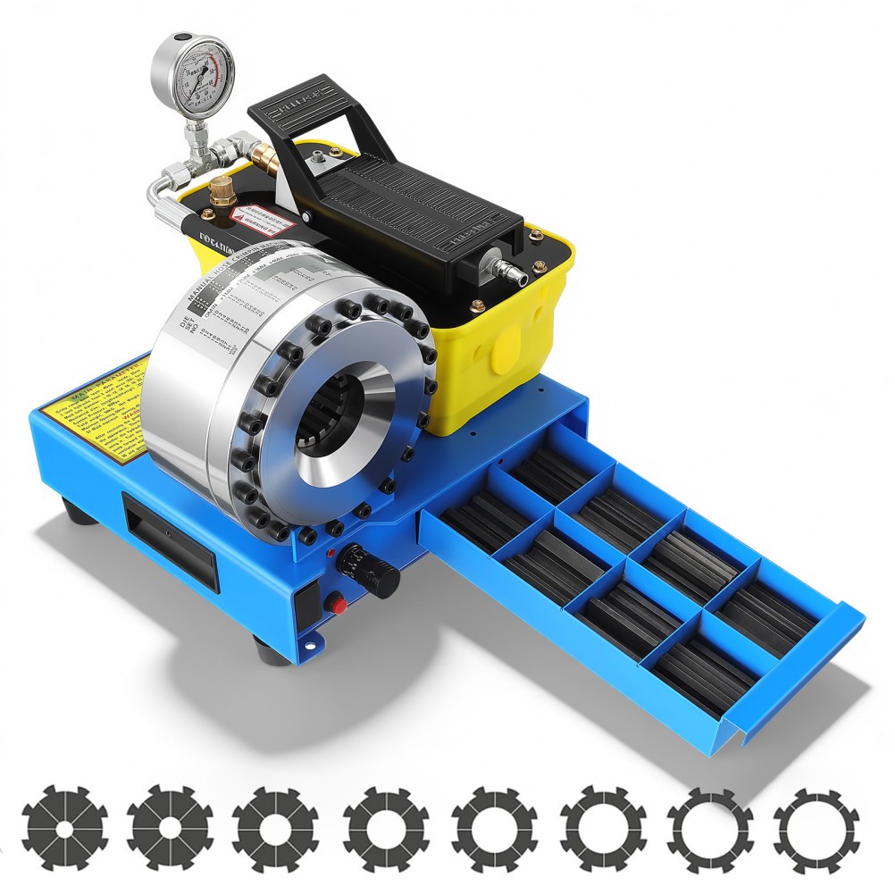 Pneumatic Hydraulic Hose Crimper High Pressure Hose Clamping Machine 40Mpa 8 Die