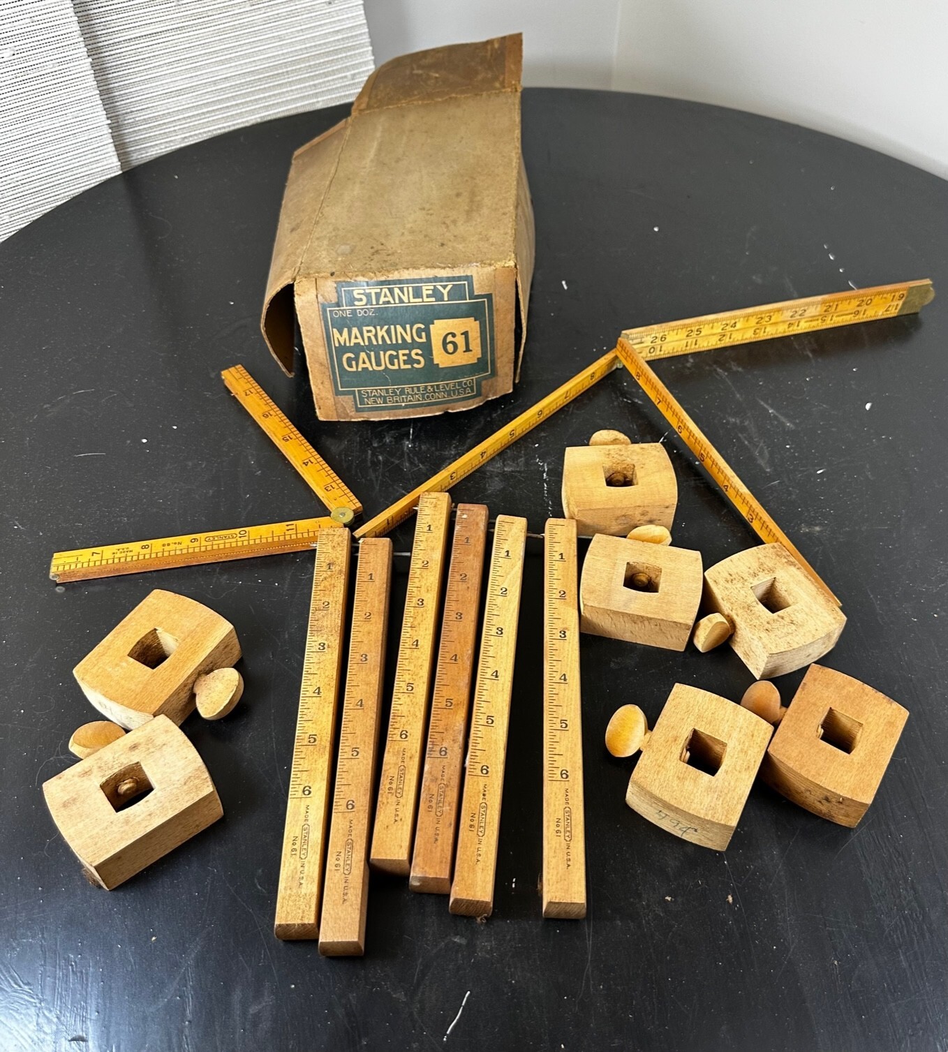 Stanley 61 Mortise Marking Gage Woodworking Depth Gauge 15 Pice set