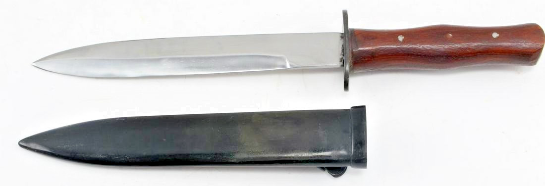 WWII Italian M91 KA Fighting Knife w/ Scabbard - Belt Bar - WW2 Reproduction