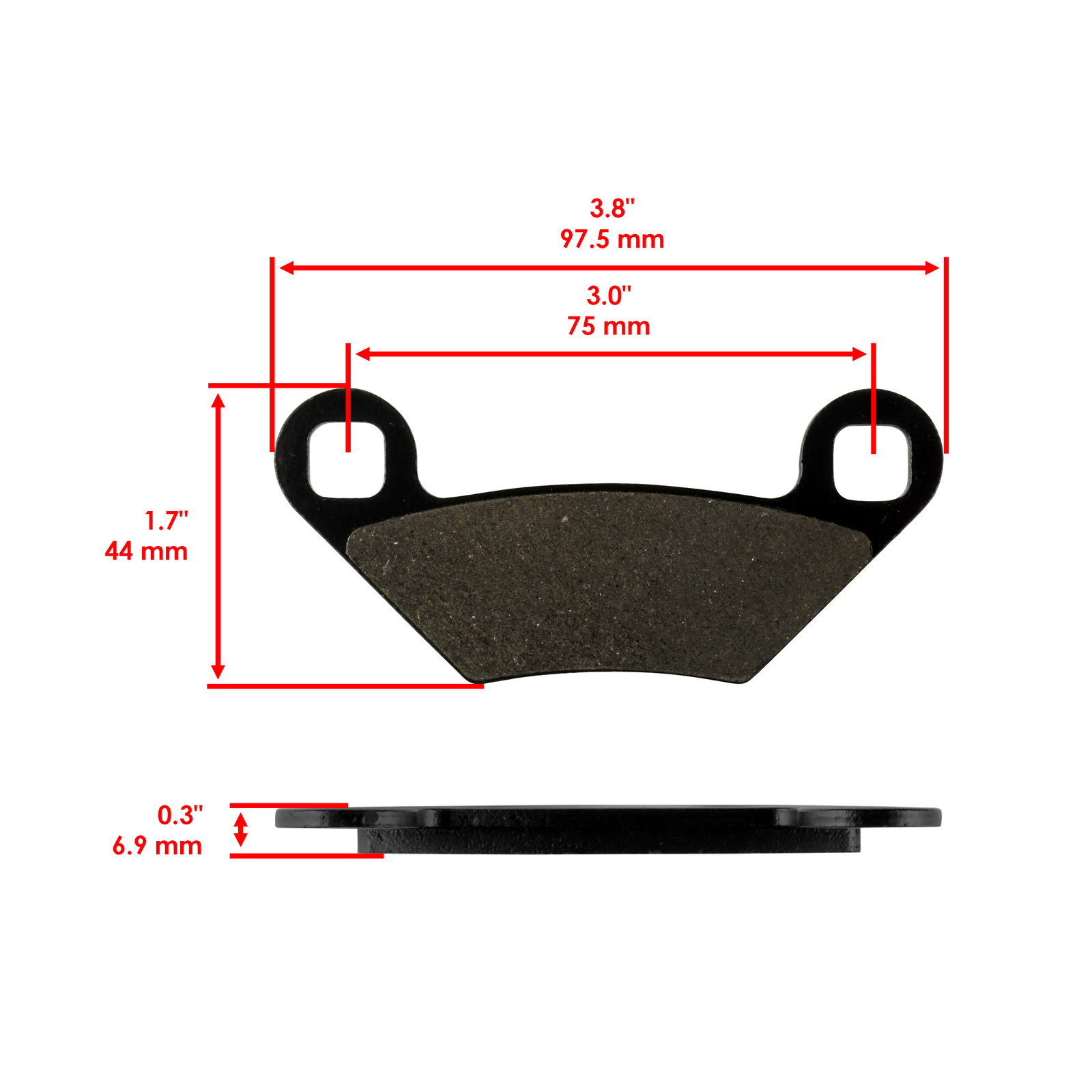 Caltric Front and Rear Brake Pads for Polaris Sportsman 570 EFI 2014-2020