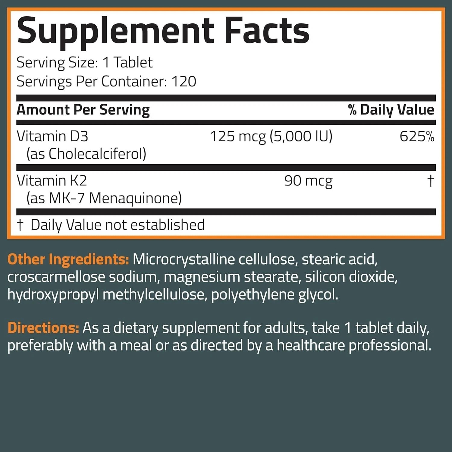 Bronson Vitamin K2 D3 (MK7) Supplement Non-GMO Formula 120 Count (Pack of 1)