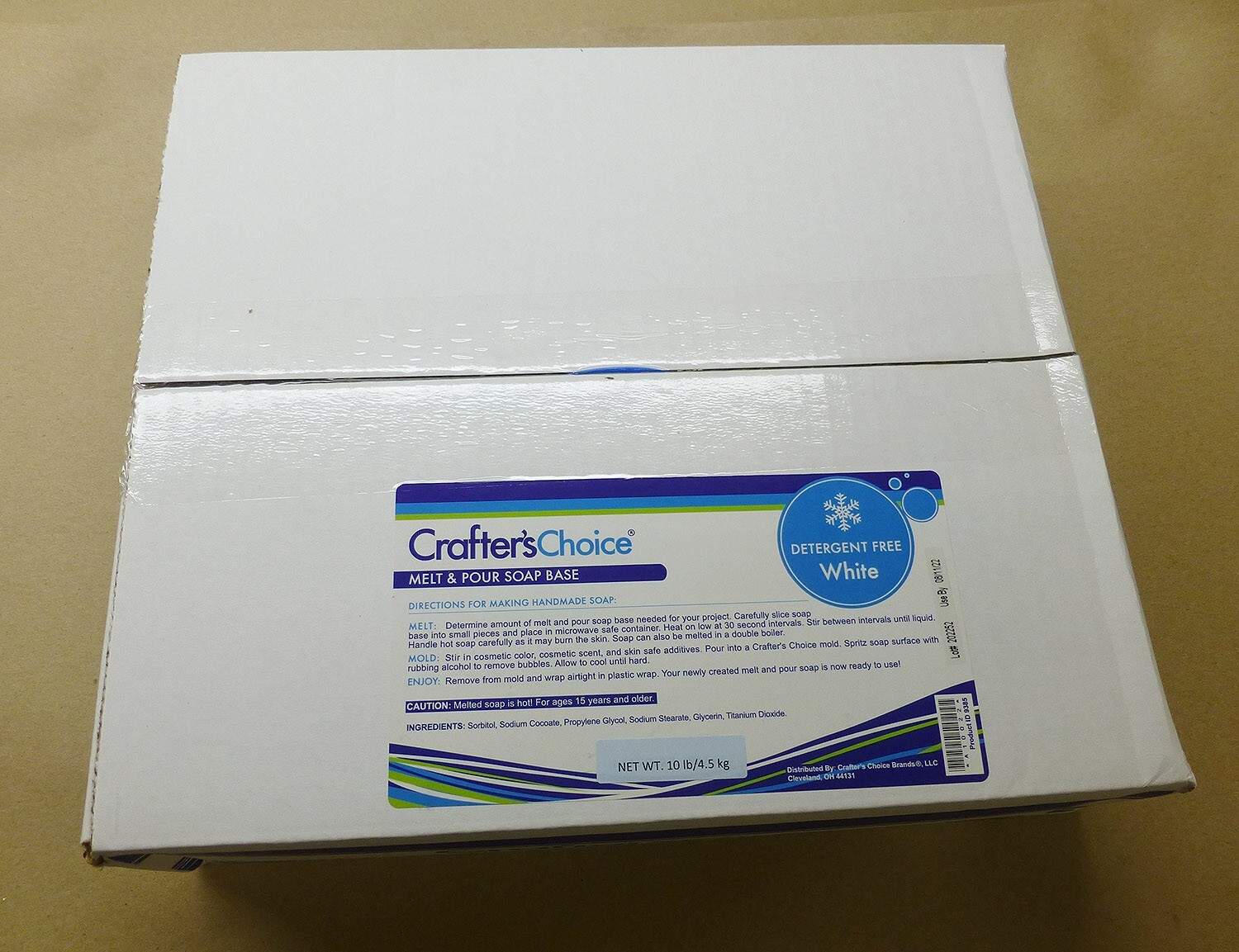 Crafters Choice Melt and Pour Soap Base  10Lb Detergent free White