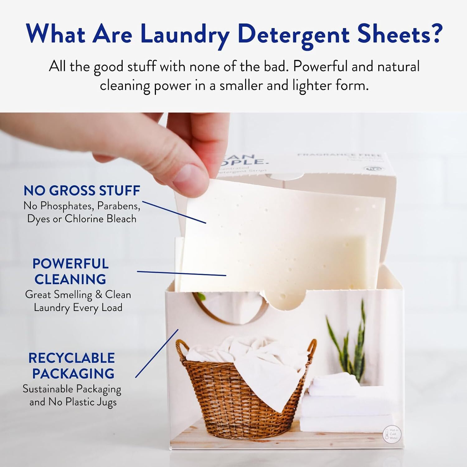 Clean People Laundry Detergent Sheets- Recyclable Packaging, Hypoallergenic, Sta