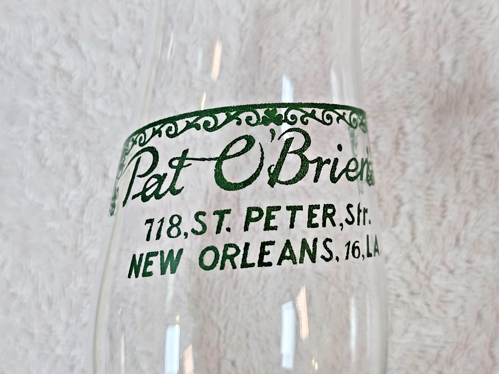 VTG Pat O’Brien’s Hurricane Glasses Set of 3 10” Hand Blown New Orleans Bar