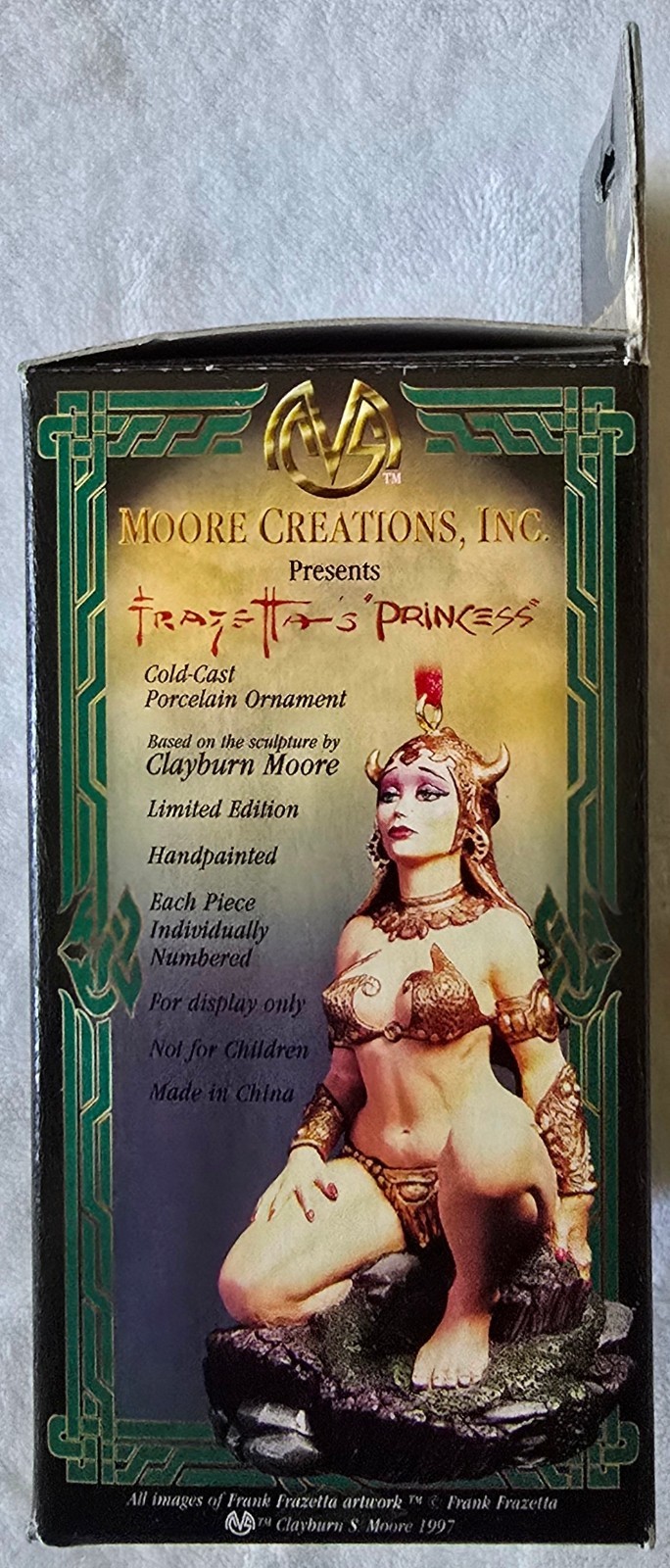 1997 Moore Creations Frazetta Princess LE #1114/3000 Porcelain Ornament Box