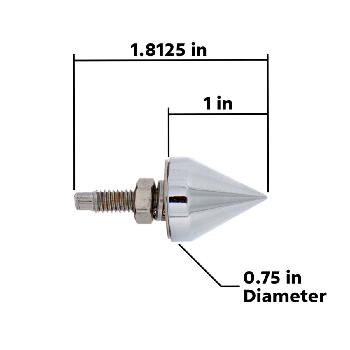 (Set/4) License Plate Frame Fasteners Chrome Spike Screws/Bolts Hot Rod Rat