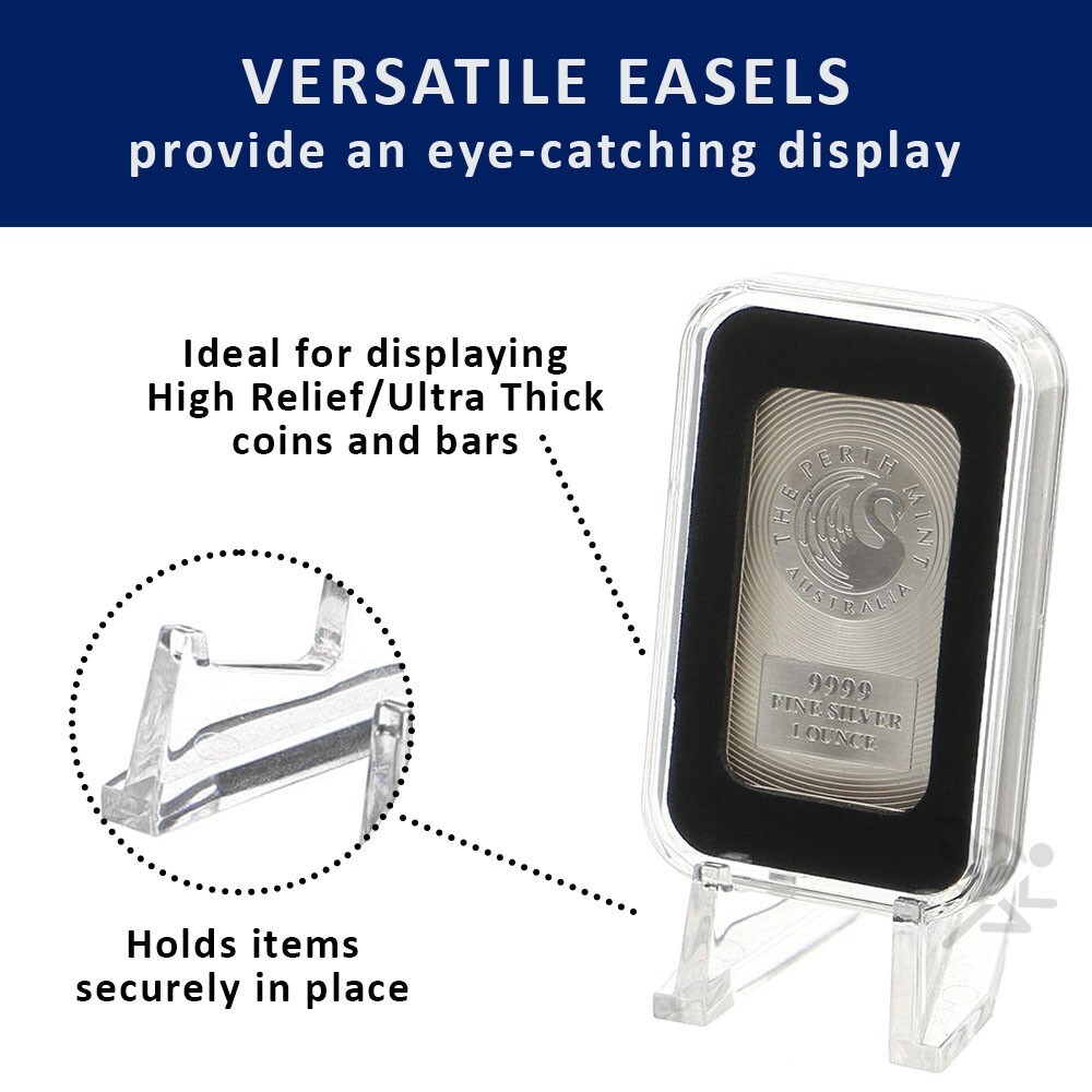 Pocket Knife Display Stand Deluxe Easels with 1/2" Shelf, Clear 250 Pack