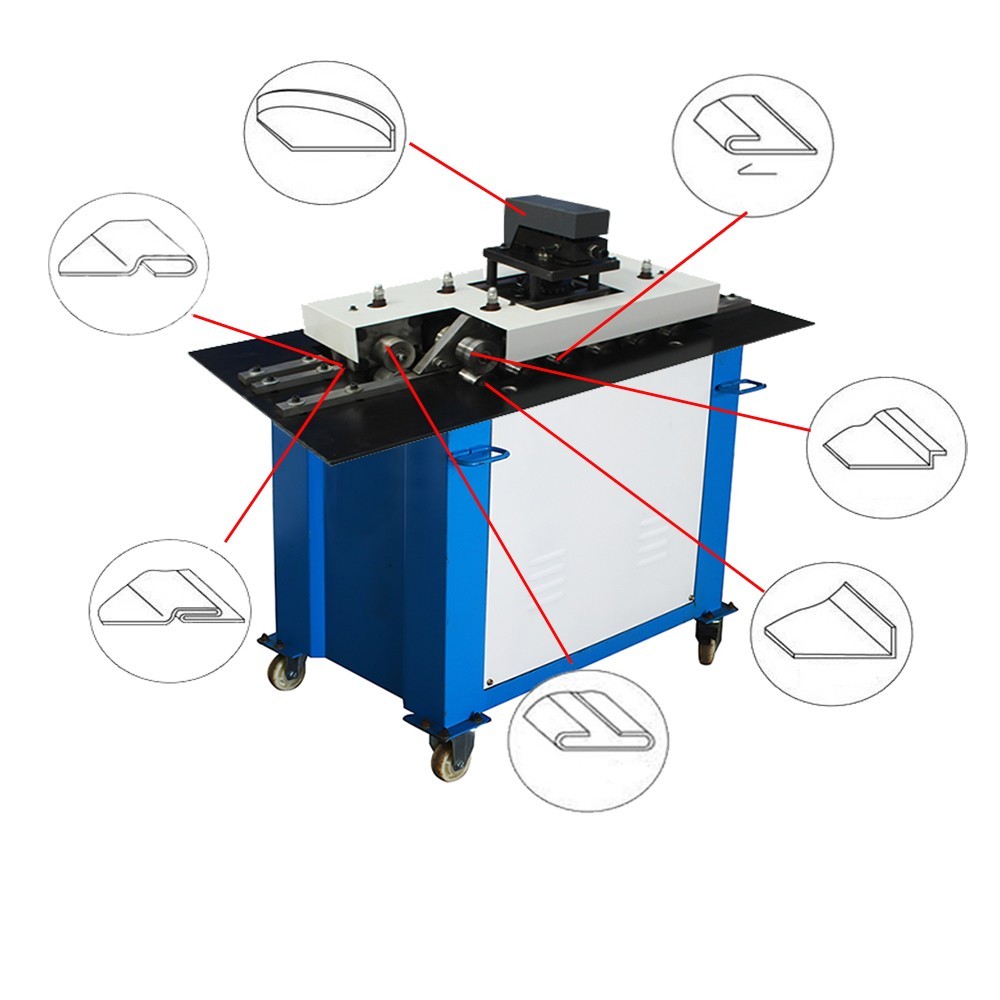 220V Seam Lock Forming Machine C-drive-locking and Radial Hem Seam 7 Shapes