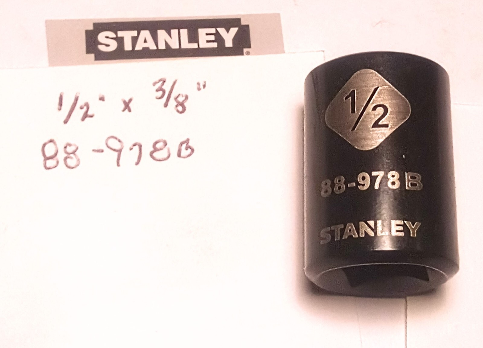 Stanley 1/2" x 3/8" Dr Standard  Socket 6 Pt # 88-978B Free Shipping