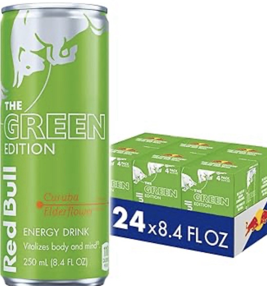 Red Bull Green Edition Curuba Elderflower Energy Drink, 8.4 Fl Oz, 24 Cans