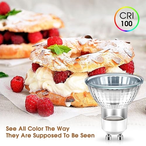 GU10 Halogen 50W Bulbs, 120V Halogen Light Bulb, Gu10 Base 3 Pack Warm White