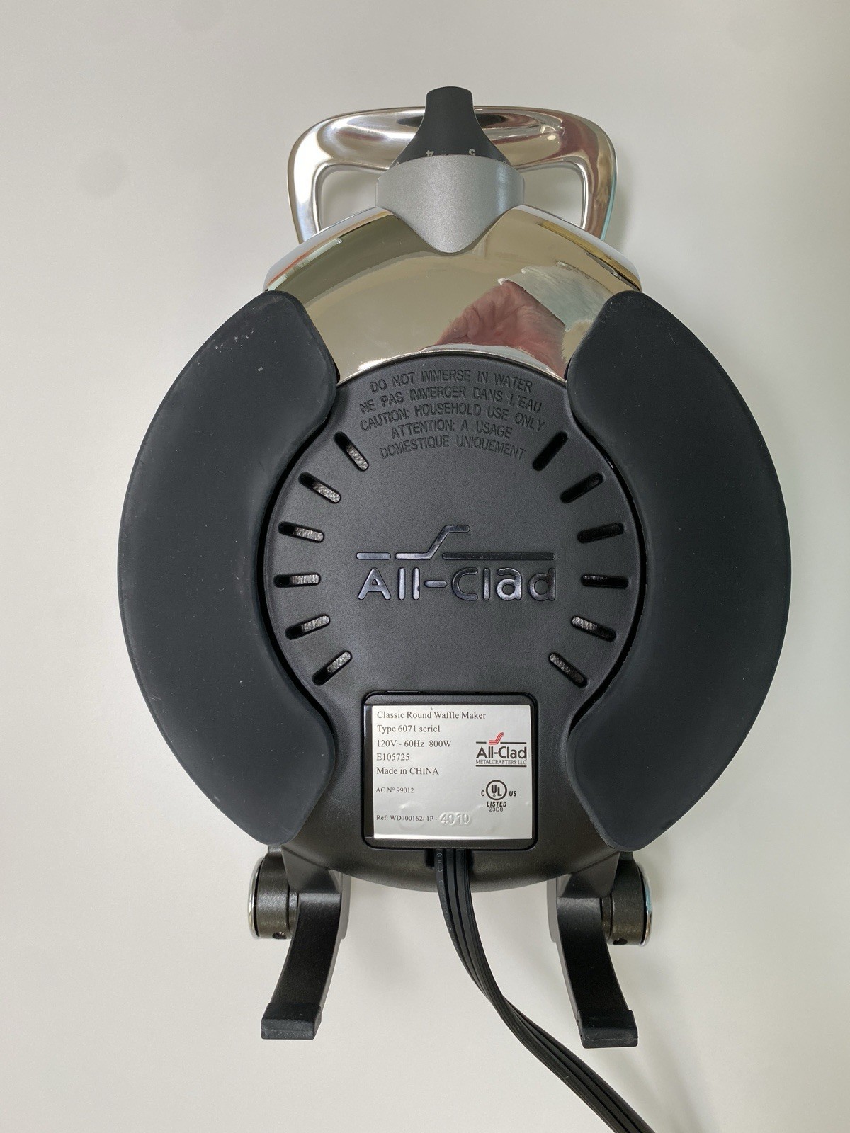 ALL CLAD CLASSIC ROUND STAINLESS STEEL WAFFLE MAKER 6071 TESTED WORKS FINE