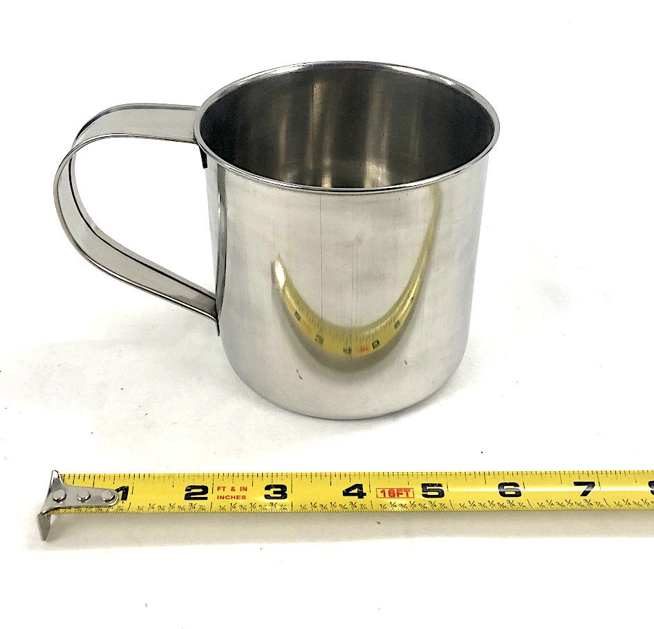 Large Stainless "Tin" Cup - Single Piece Bottom