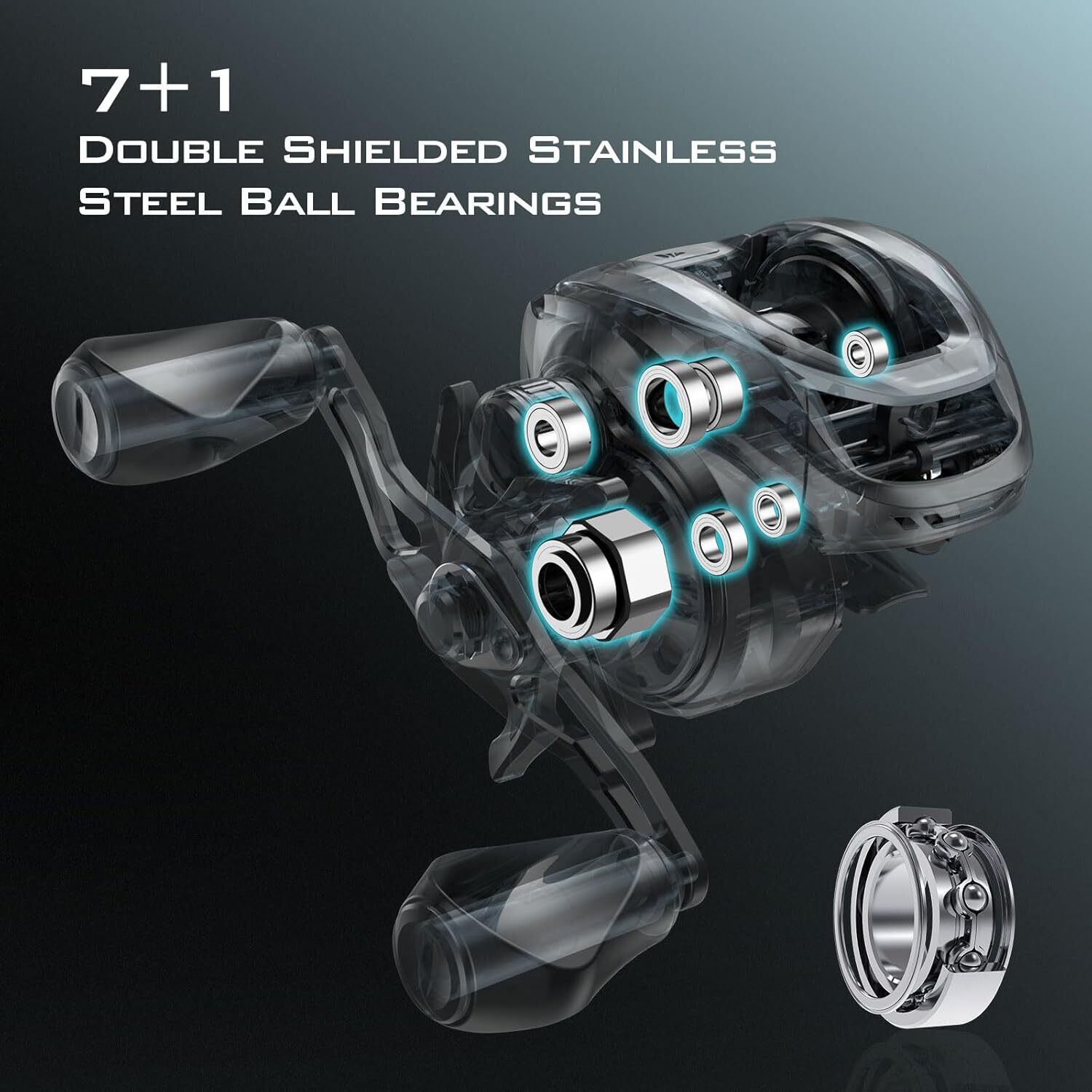 KastKing Zephyr Baitcast Reel w/Halo XII Mag Brake 7+1BB 7.2:1 18lb Carbon Drag