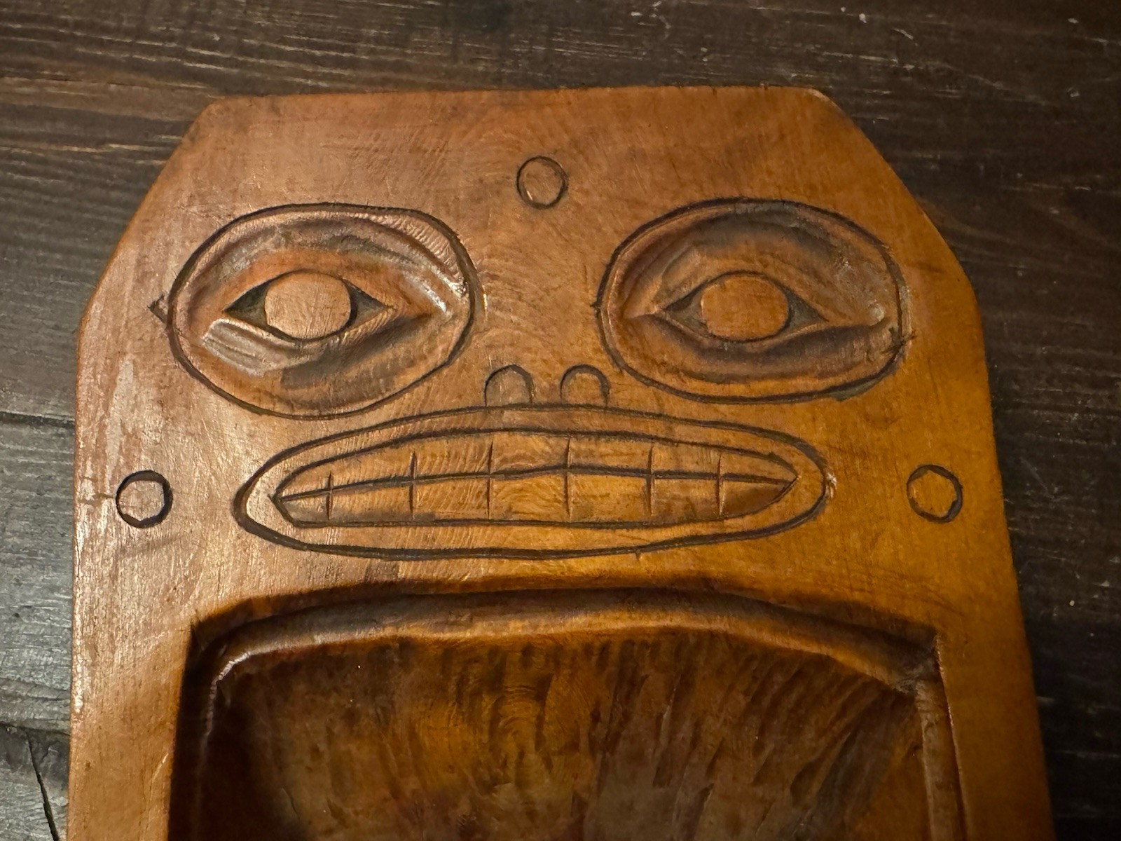 1800’s to Early 1900’s Yellow Cedar Tlingit “Bear” Feast - Grease Bowl - Alaska