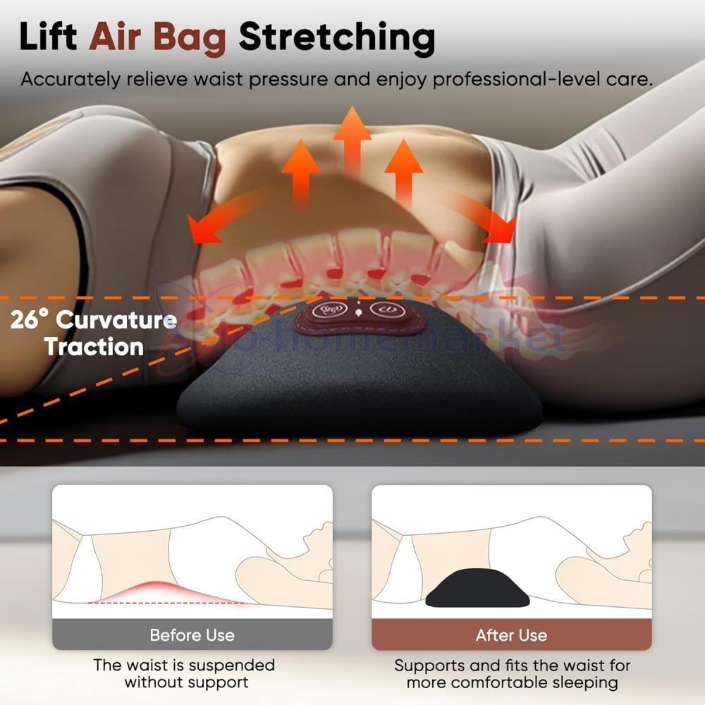 3 In 1 Electric Lumbar Support Pillow Smooth Spine Triple Fusion Back Massager