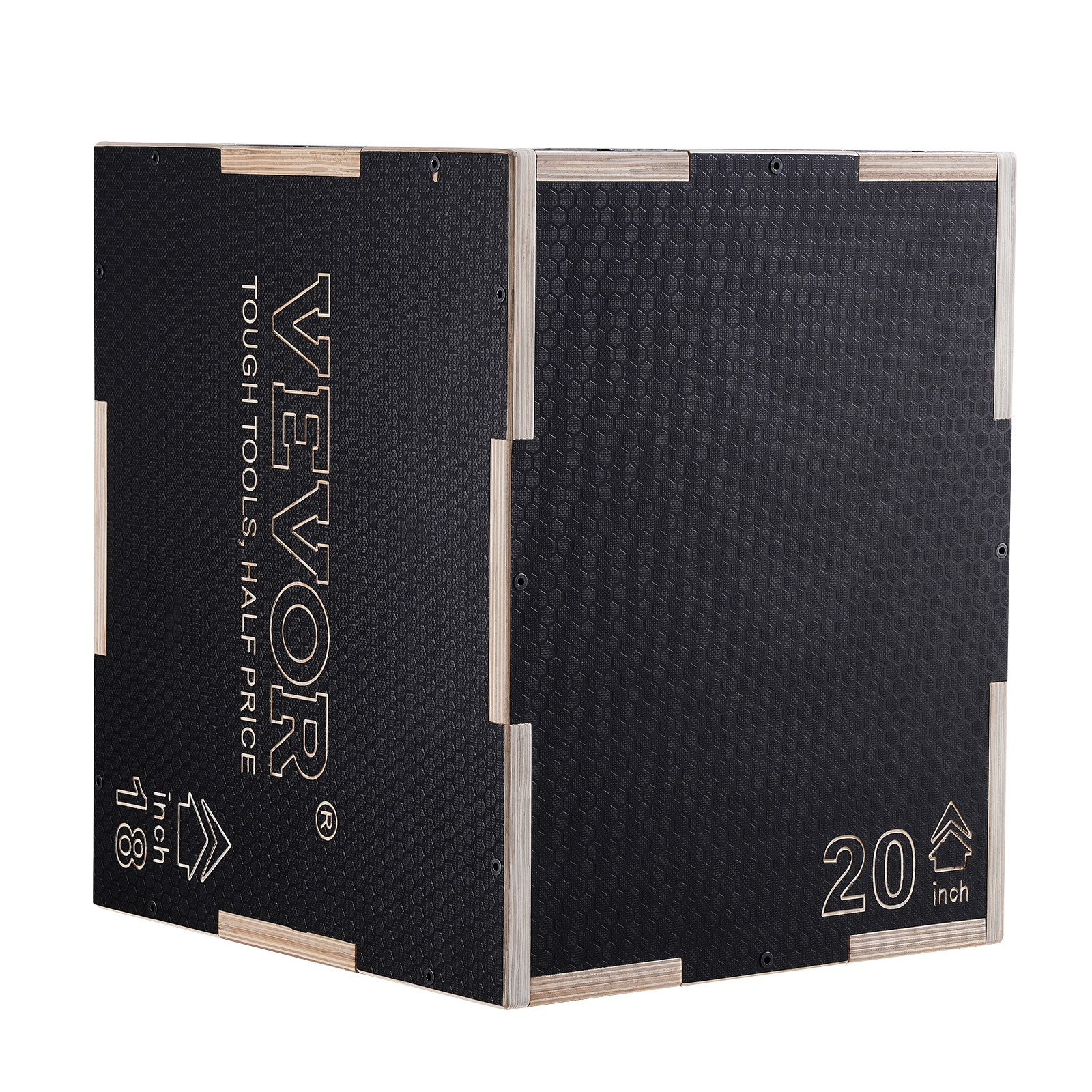 VEVOR 20/18/16 Inch 3 in 1 Plyometric Jump Box Fitness Exercise Plyo Box Wooden