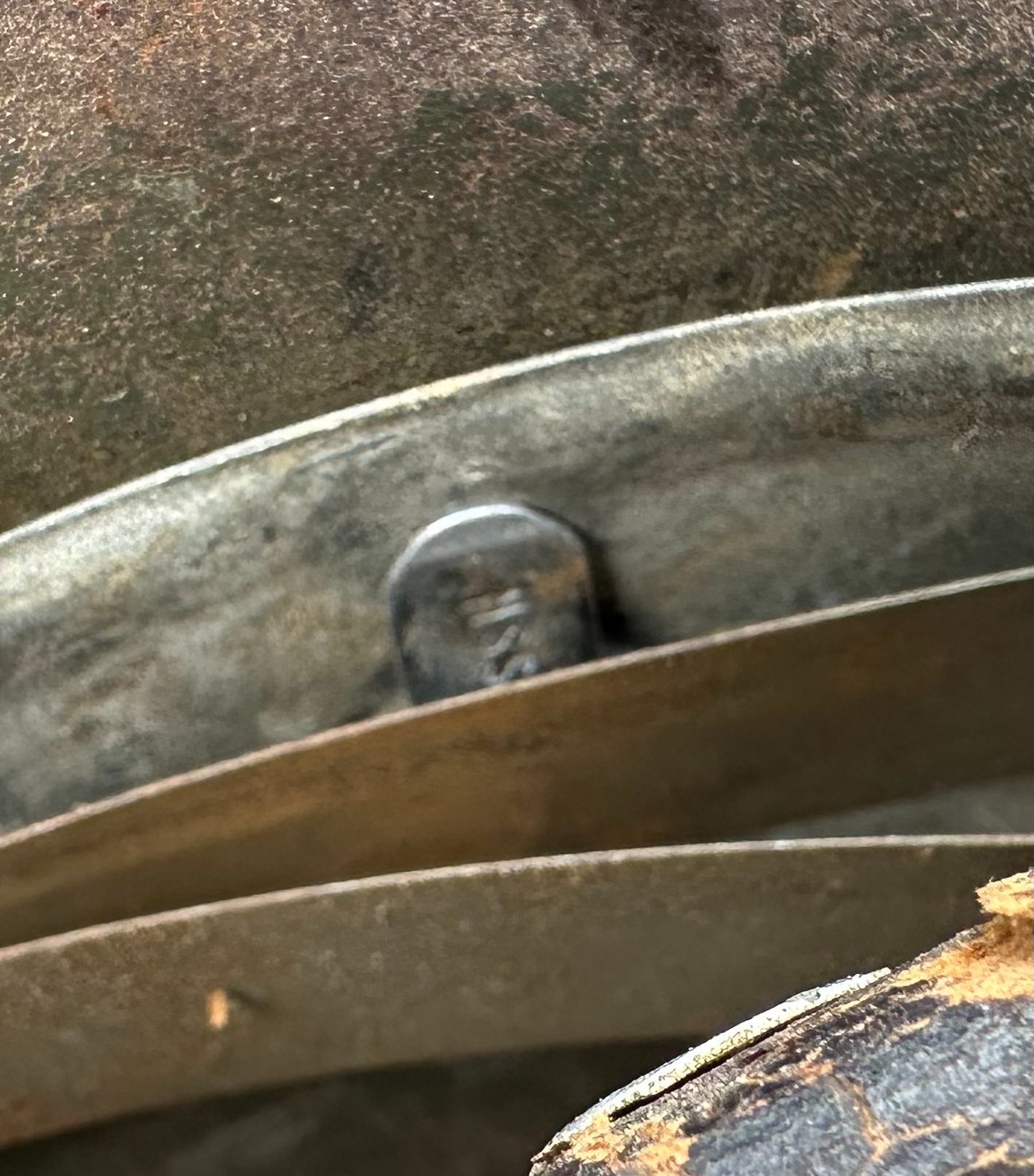 Original German M42 Combat Helmet Stahlhelm - Ex Snow Camo!