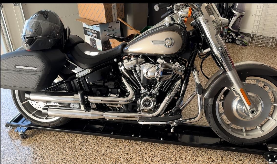 1250 lb Low Profile Motorcycle Dolly Heavy Duty Tilt Handles Garage Transport