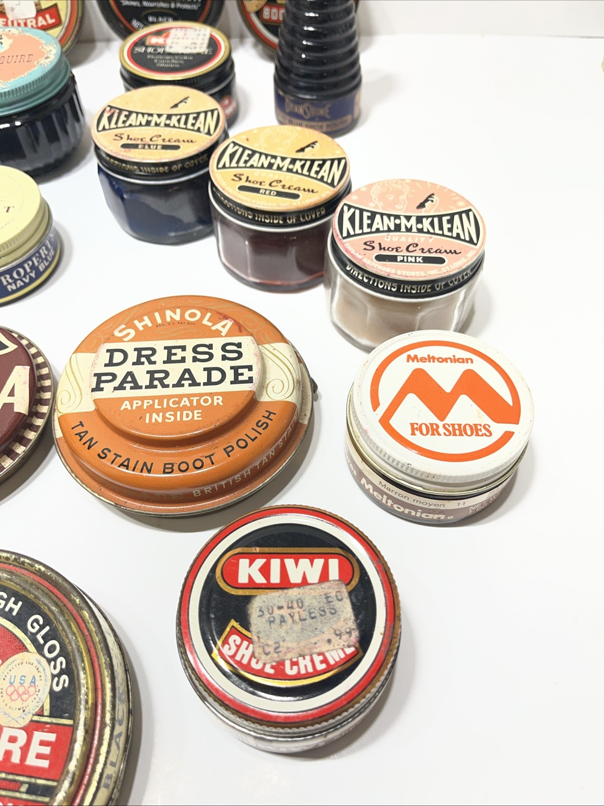 Vintage Lot of 24 Shoe Shine/Polishes/Leather Dye/Cream Shinola Esquire