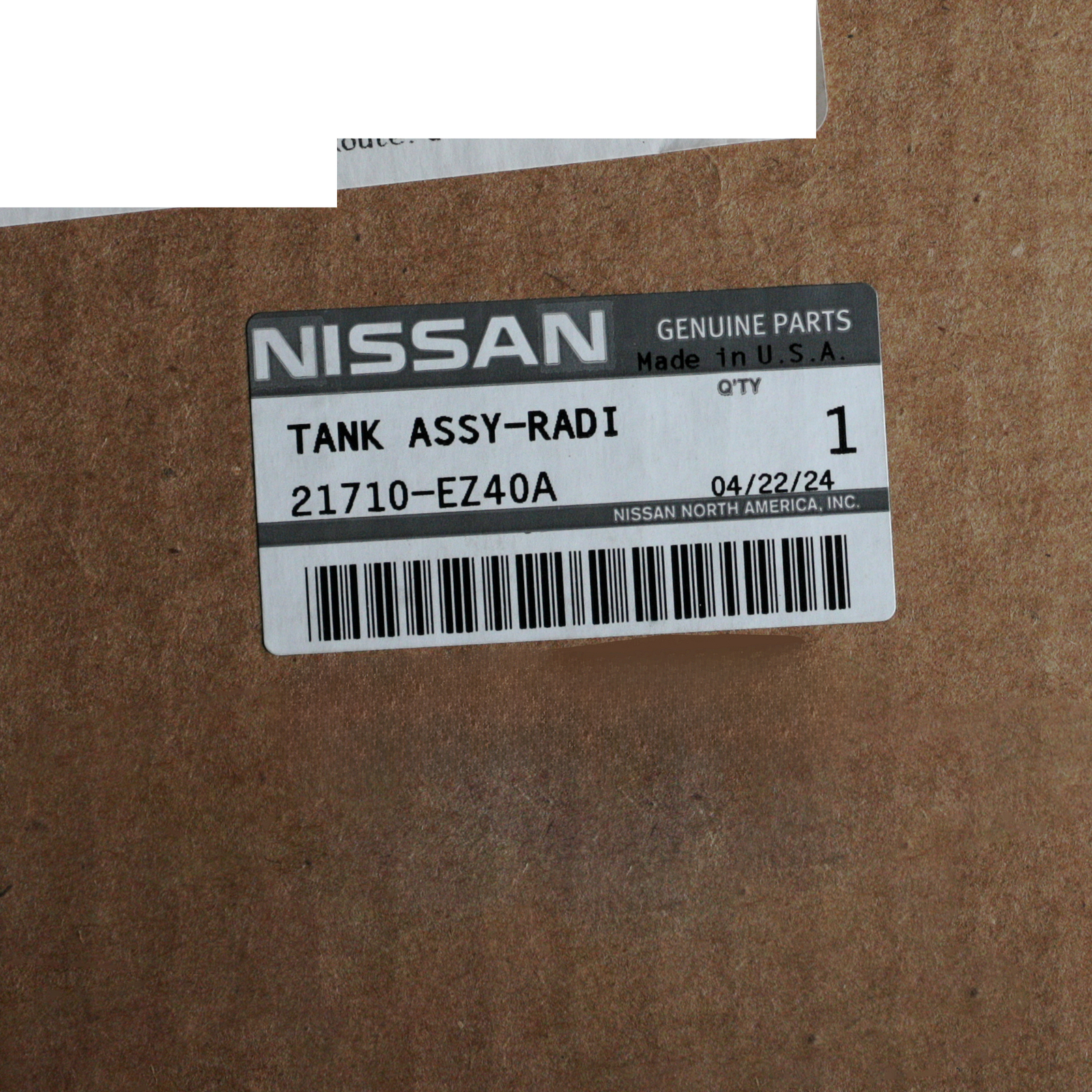 NEW OEM Nissan 2016-2019 TITAN XD Coolant Reservoir Assembly Tank 21710-EZ40A