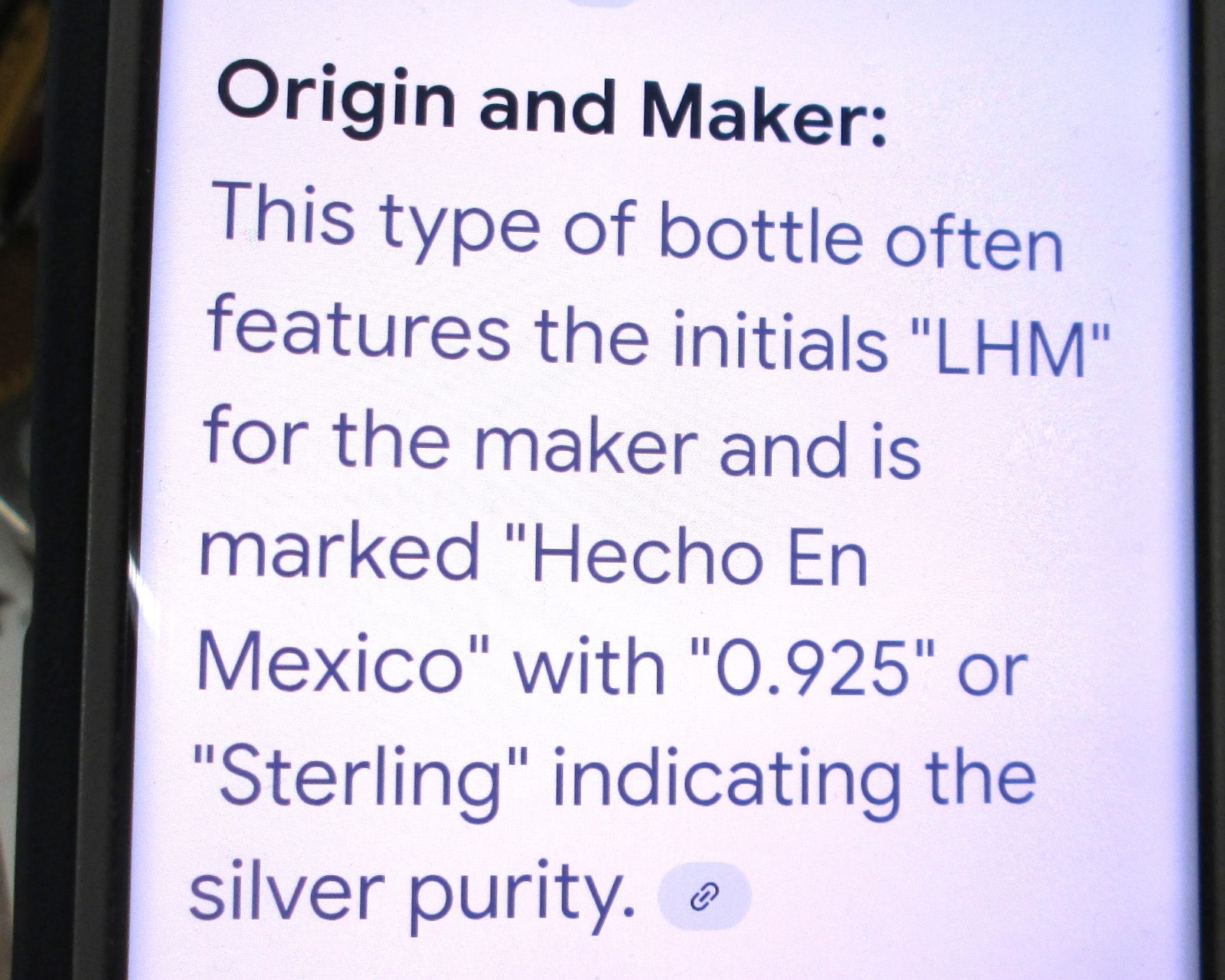 Perfume Bottle Wrapped in Sterling LHM Hecho En Mexico 0.925 Sterling 2 1/4"