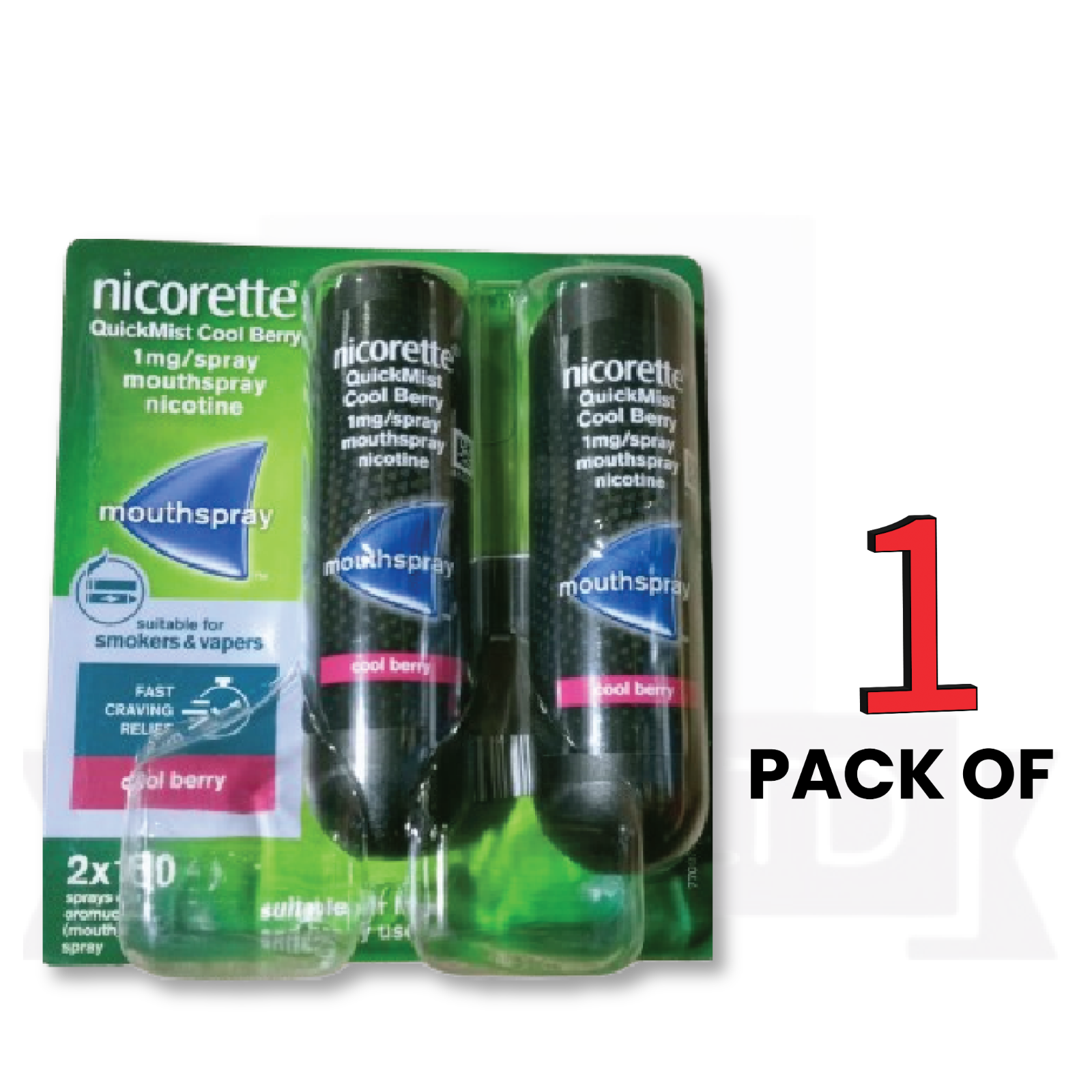 Nicorette Mouthspray Quickmist Berry 1mg 13.2ml X 2ct - FREE SHIPPING