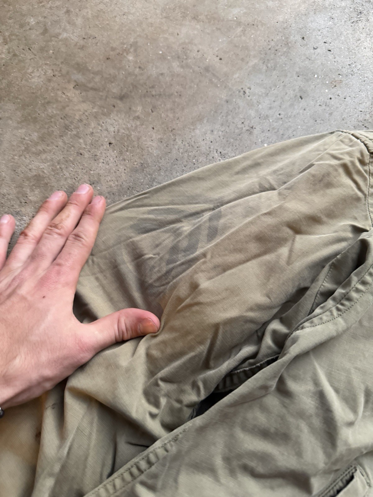 Vintage 1940s U.S. Army M41 Jacket OD Poplin Field Medium Olive Stencil Infantry