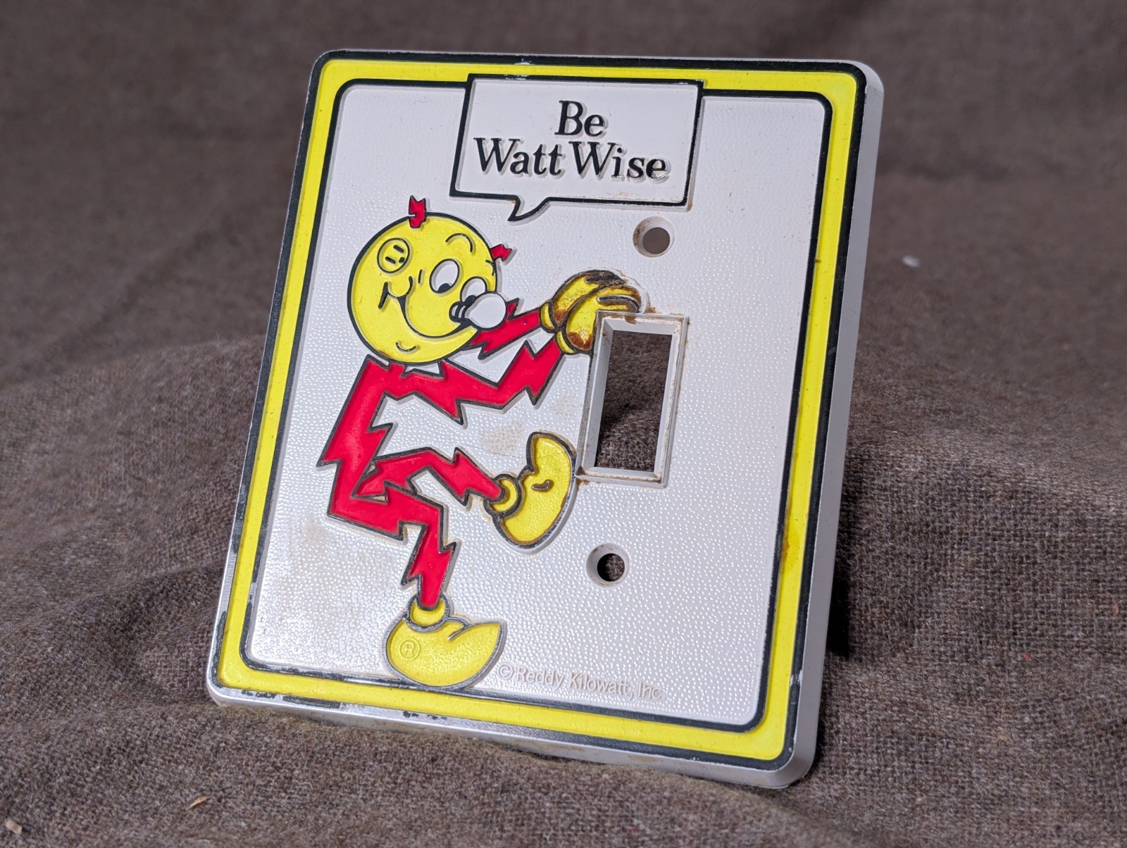 Vintage Reddy Kilowatt "Be Watt Wise" Light Switch Cover