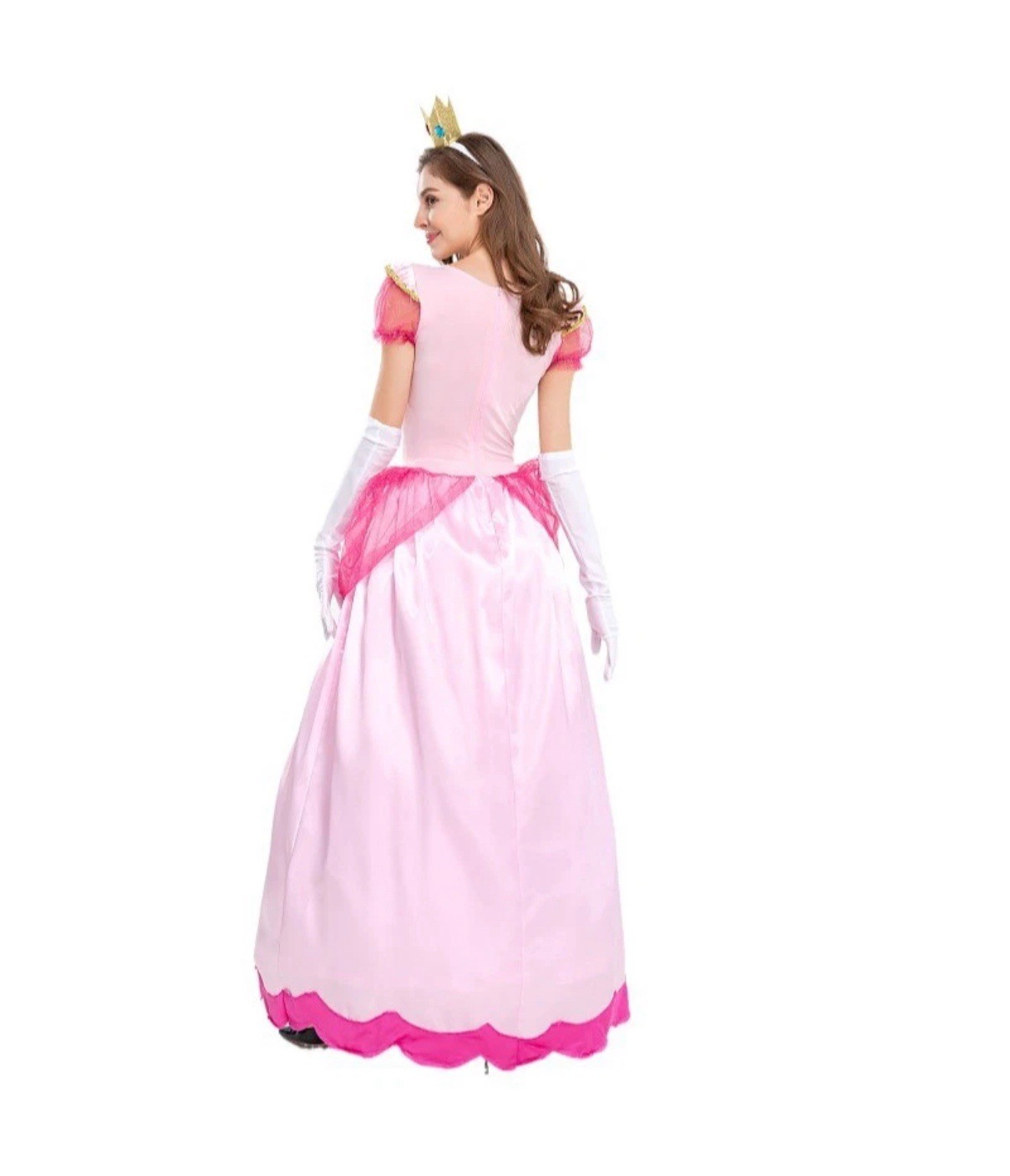 Adult Princess Peach Cosplay Fantasia Fancy Dress Costumes - Size Large - New!