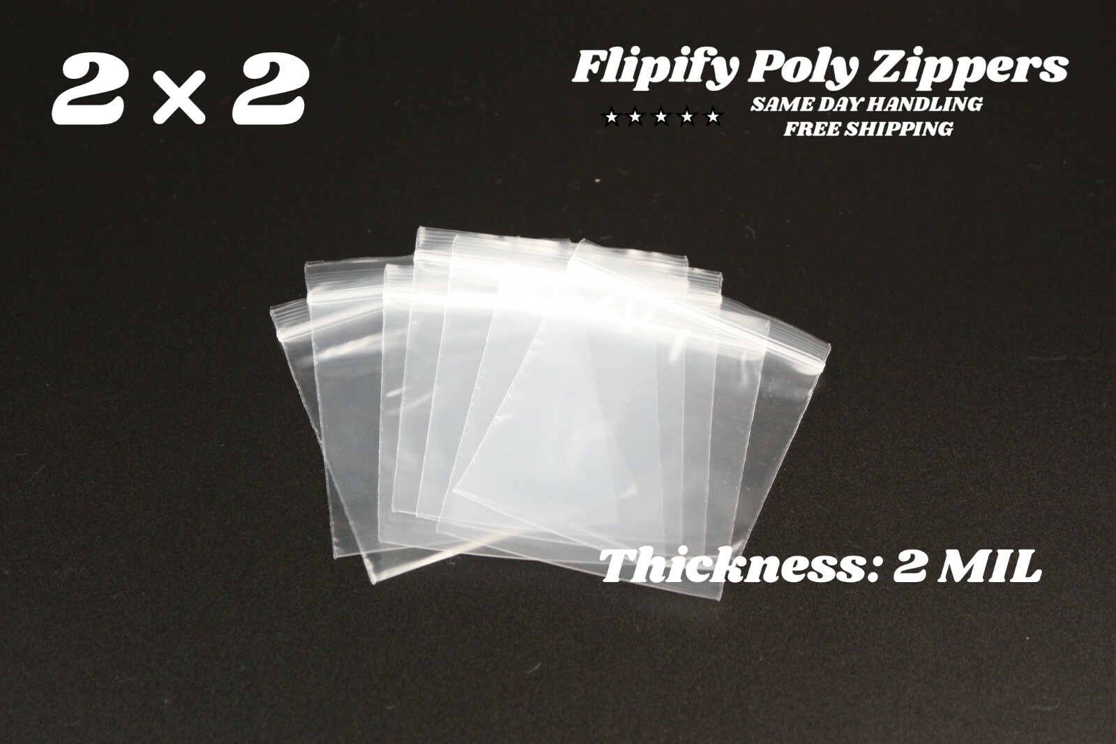 2"x2" Clear 2 Mil Zip Bags Poly Plastic Reclosable Mini Small Baggies Jewelry