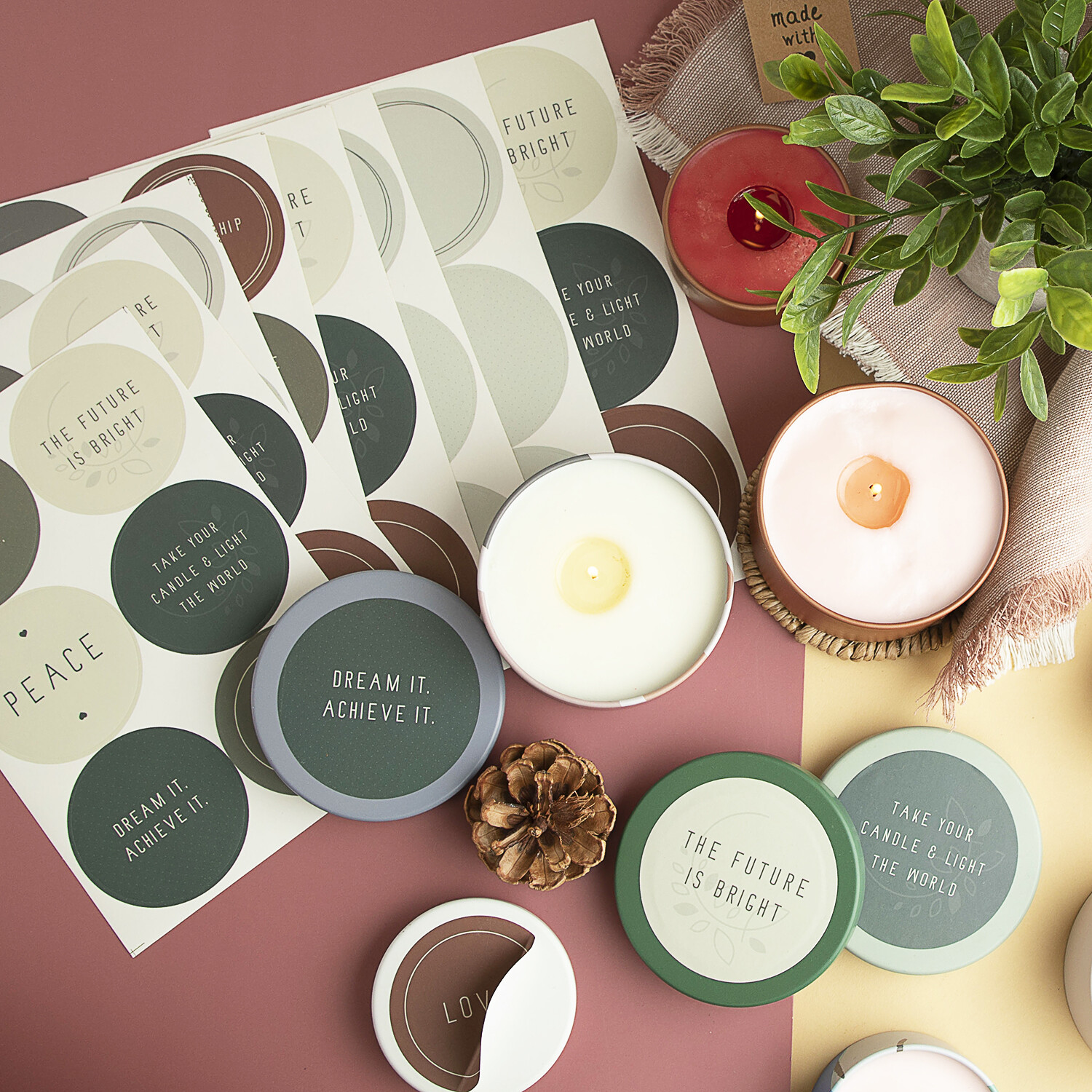 Candle Tins for Candle Making Metal Jars Storage Containers Lids and Stickers