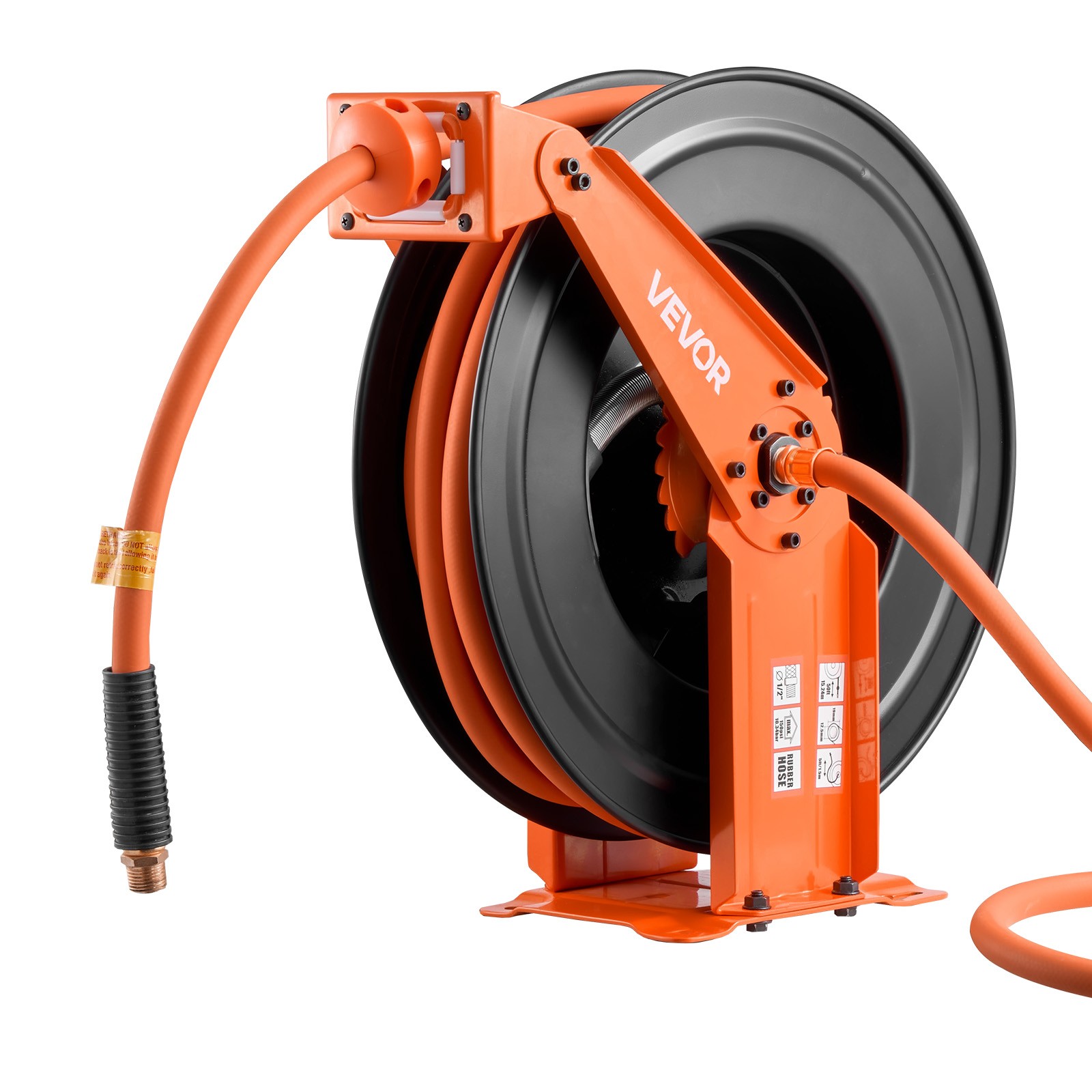 VEVOR Retractable Air Hose Reel 50 FT x 1/2 Inch Air Hose Reel with Double Arm