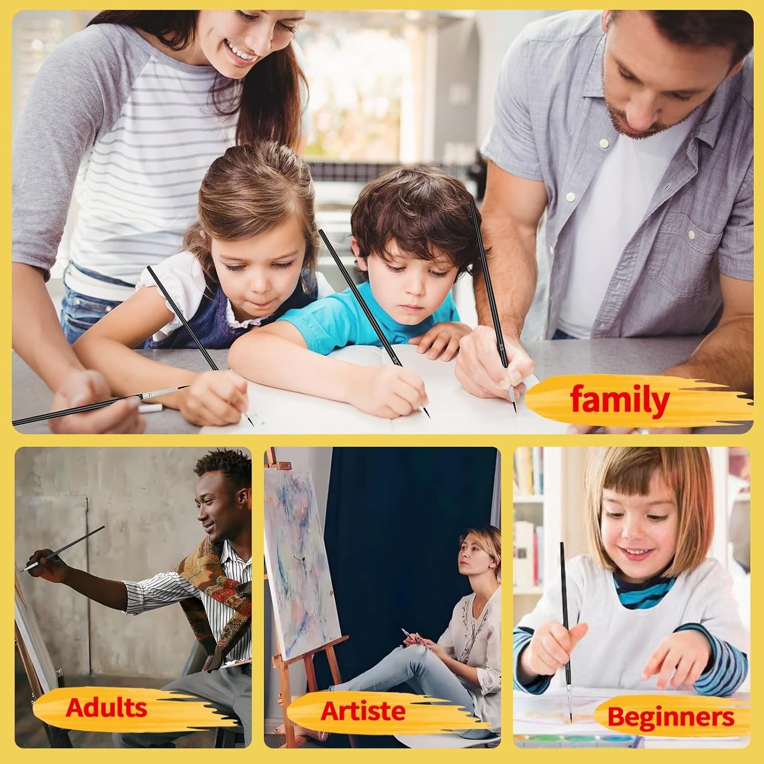 30 Pcs Miniature Tiny Detail Paint Brushes Fine Tips Mini Artist Liner Brush