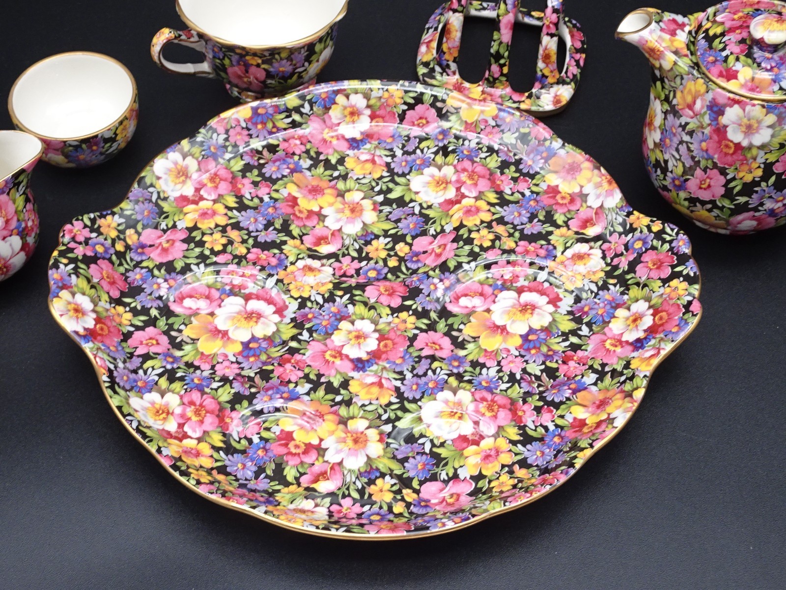 JAMES KENT STAFFORDSHIRE "LYDIA" CHINTZ BREAKFAST SET 100TH ANNIVERSARY EDITION