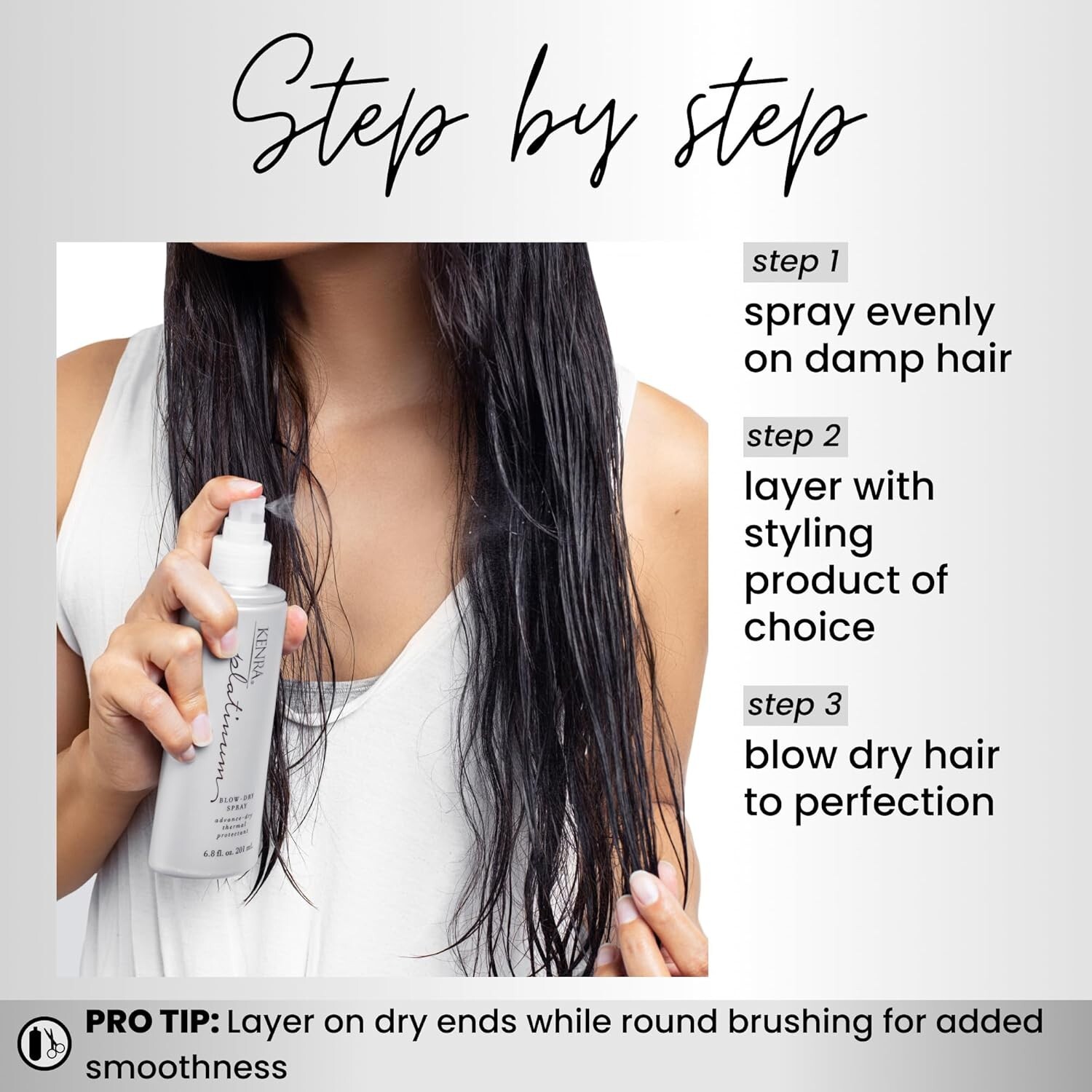 Kenra Platinum Blow-Dry Spray Detangles Smooths Softens - 6.8oz - 2 Pack