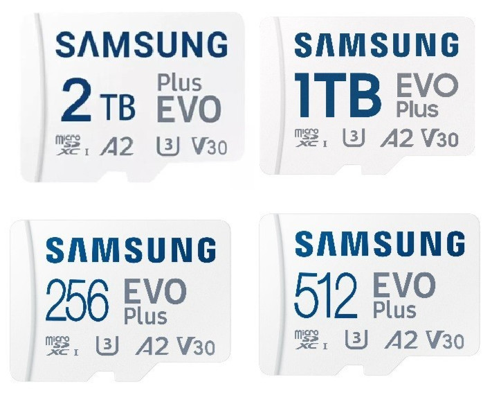 Samsung EVO Plus 128GB 256GB 512GB 1TB 2TB Micro SD SDXC U3 A2 V30 4K HD Card
