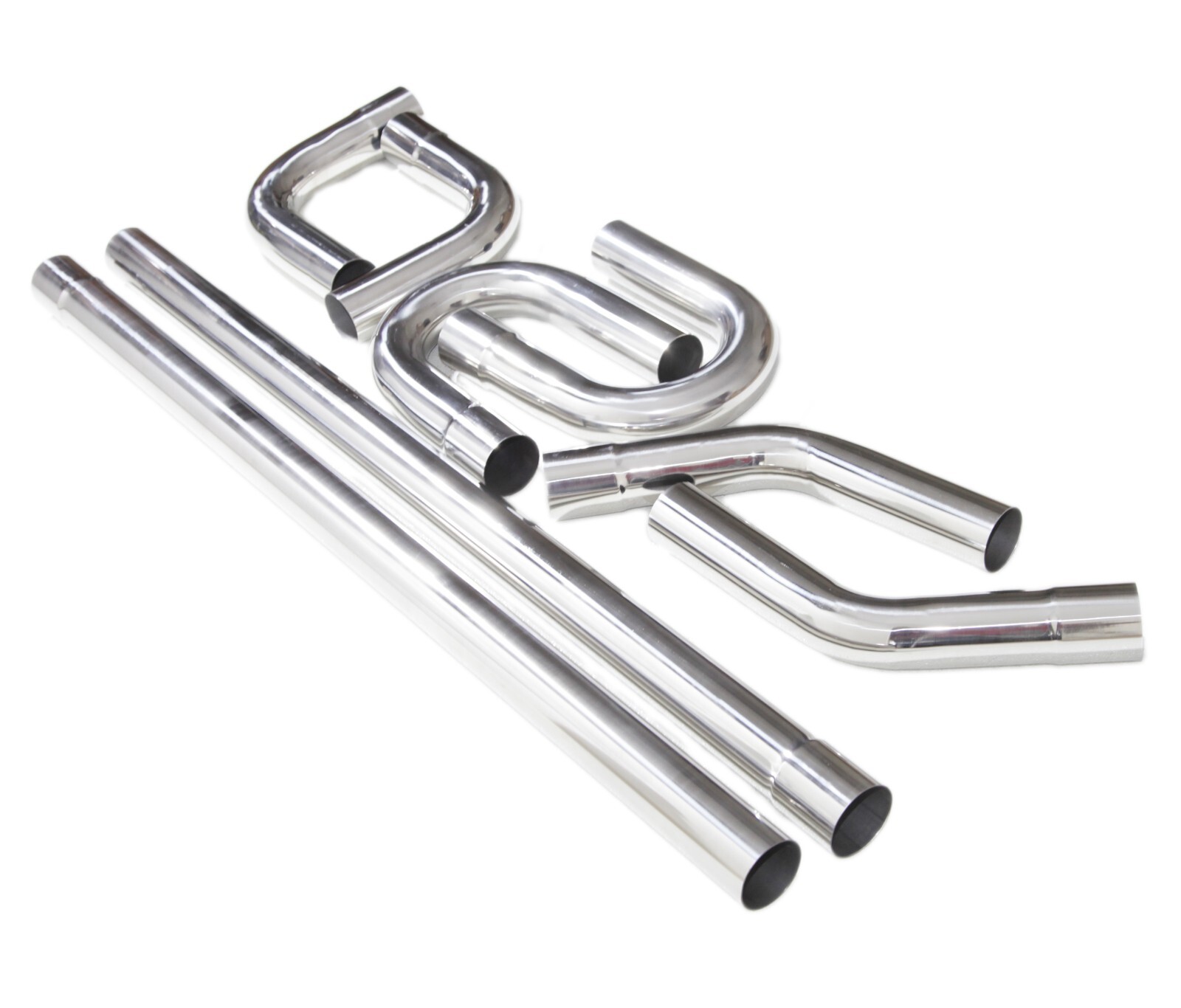SS Straight+45DEG+90DEG+U Bend DIY Custom Mandrel Exhaust 8PC 2.5" OD Pipe Kit