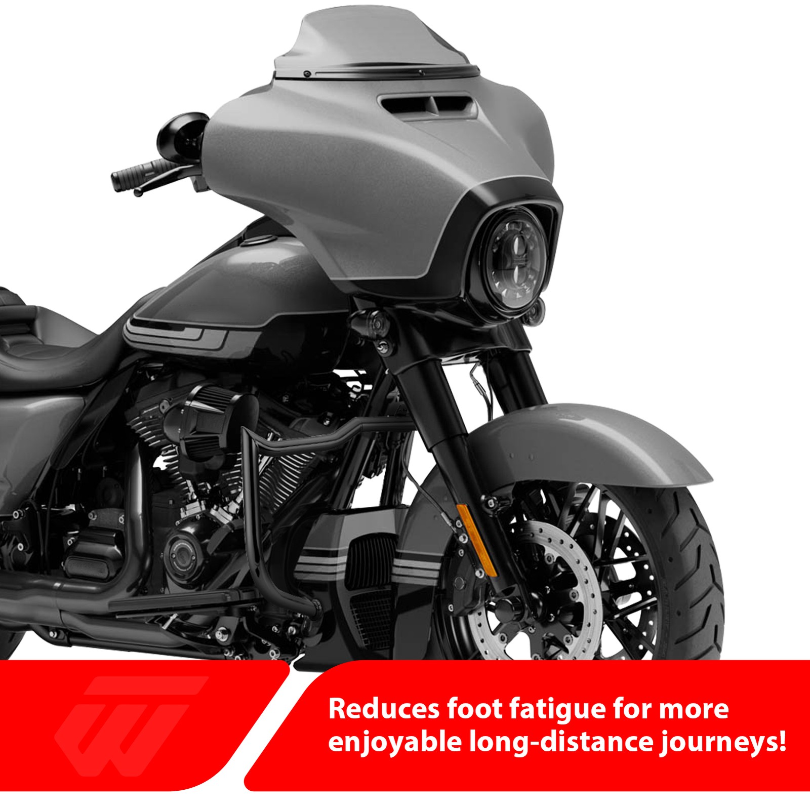 For Harley Touring Road Street Glide Black Front Engine Guard Highway Crash Bar