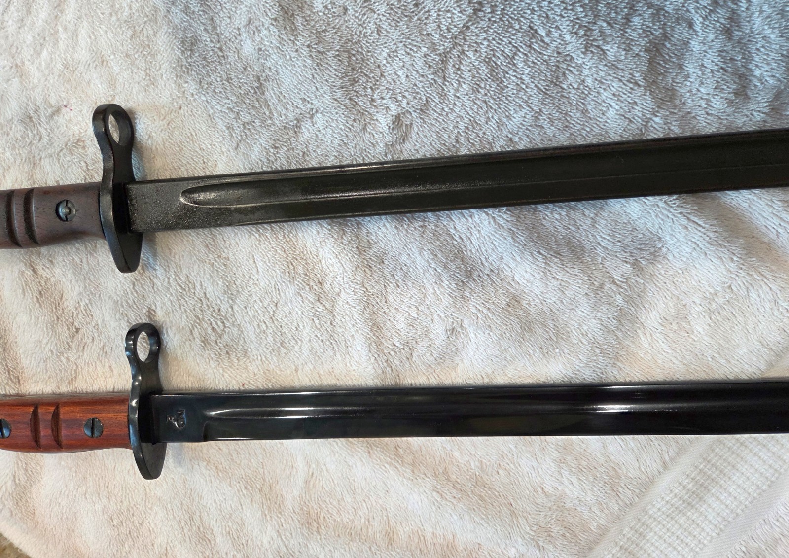 Real U.S. WWI Winchester Built M1917 Enfield Bayonet and a Repro also