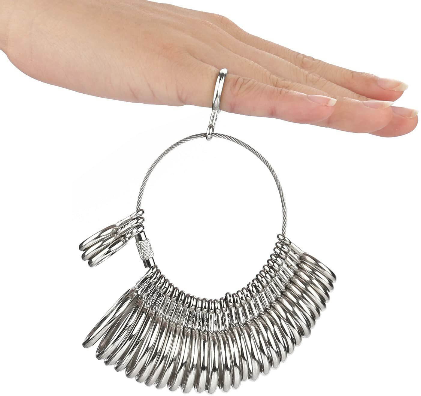 Metal Finger Gauge Mandrel Finger Sizing Ring Sizer Set Band 1-15 Measuring Size